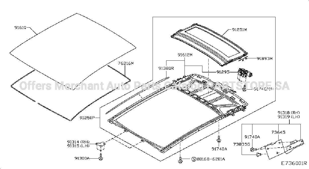 Sun Roof Parts Sunroof Parts