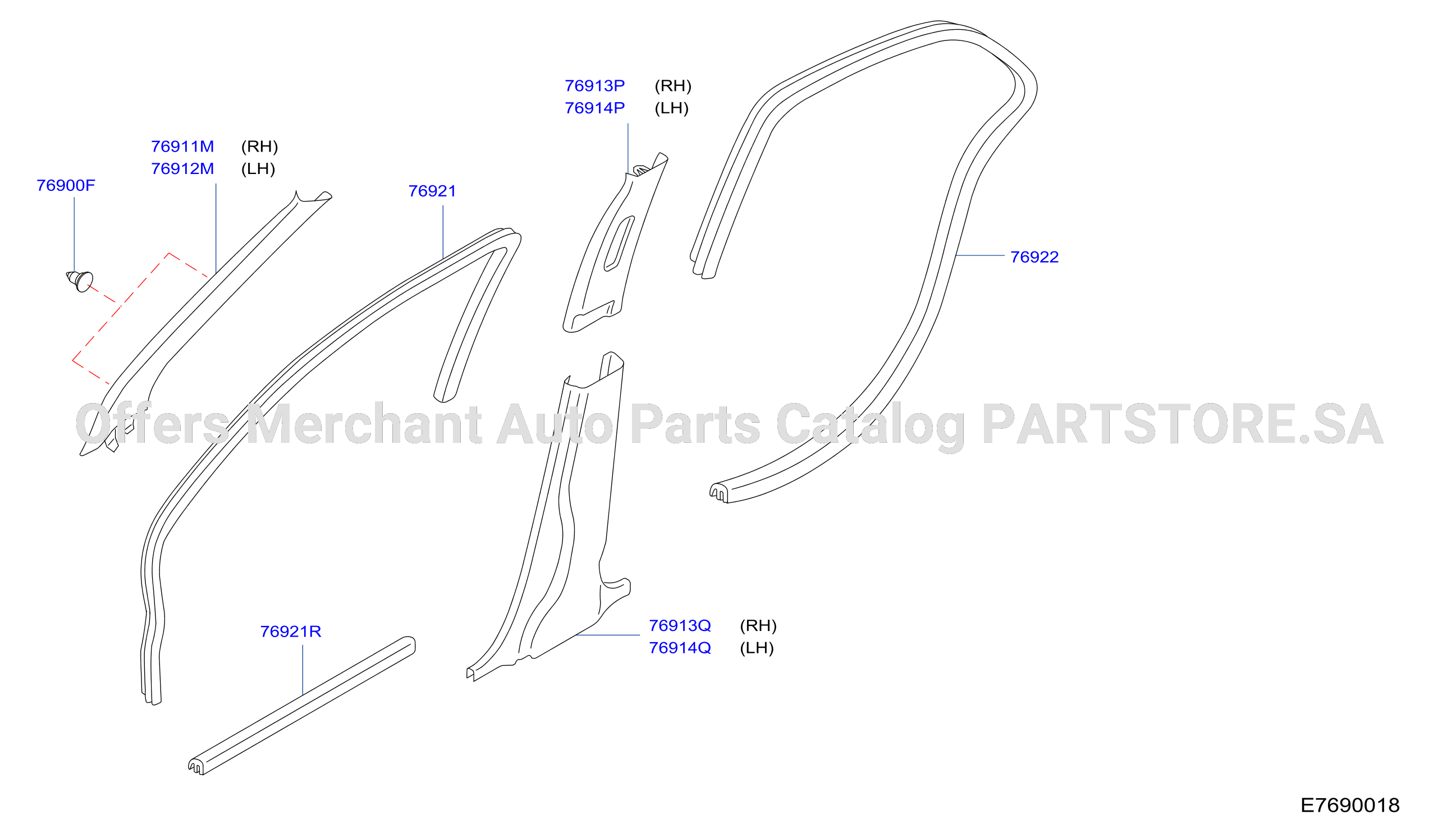 Body Side Trimming W / O Curtain Airbag