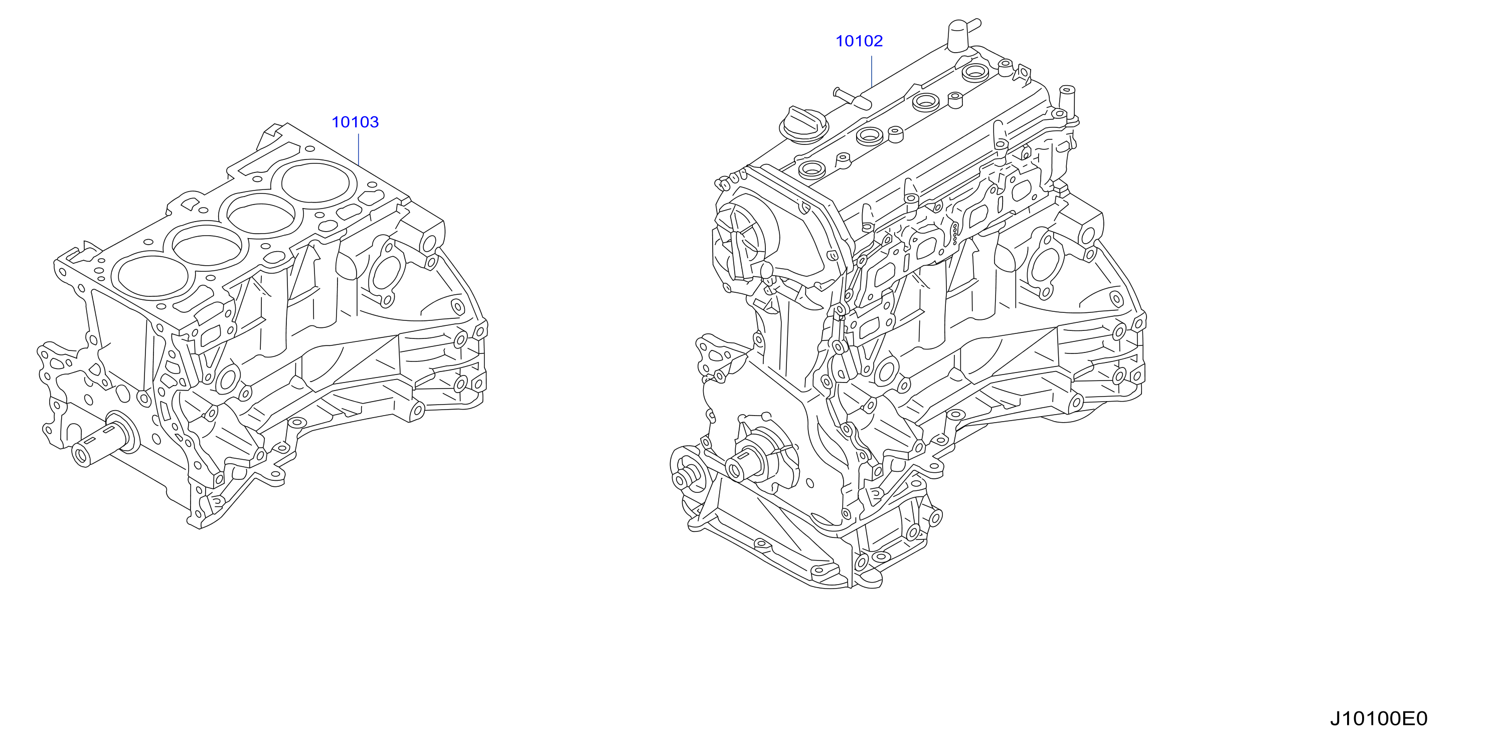 Bare Short Engine Assembly