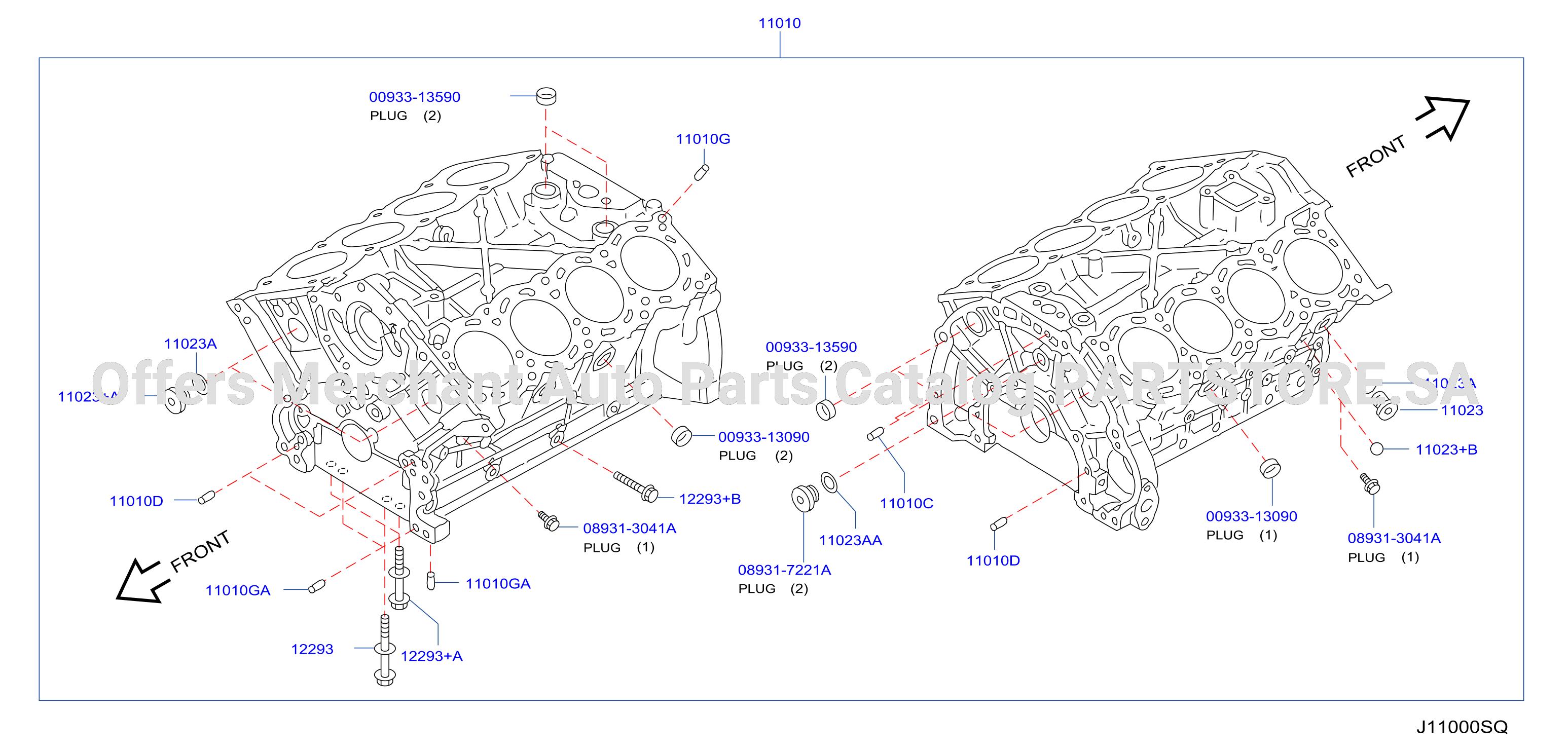 Cylinder Block Oil Pan Component Parts