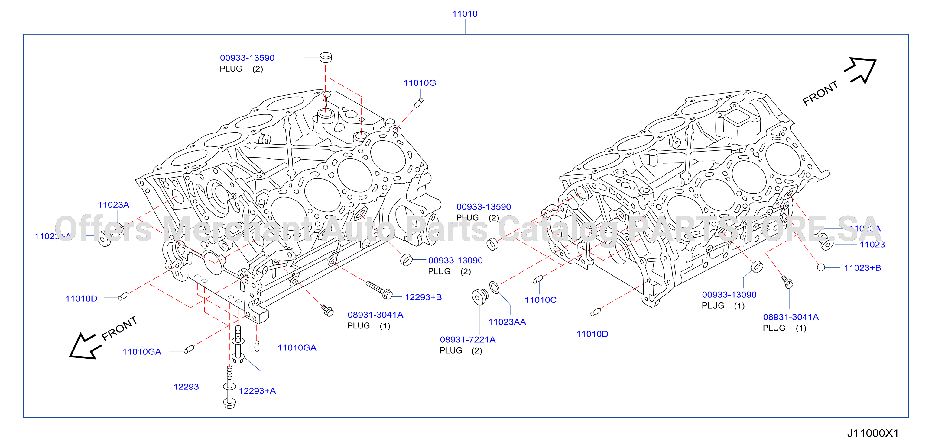 Cylinder Block Oil Pan Component Parts