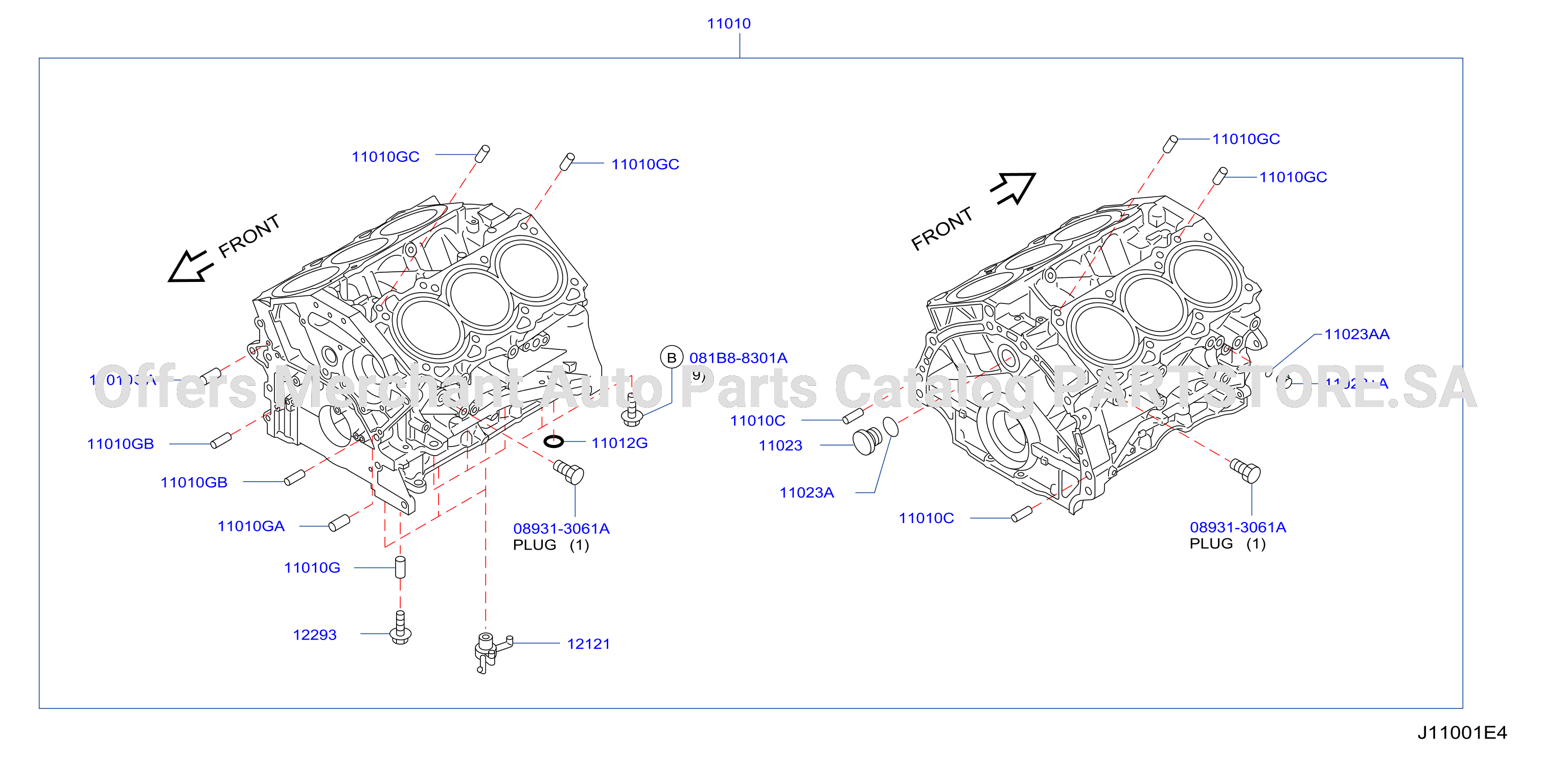 Cylinder Block Oil Pan Component Parts