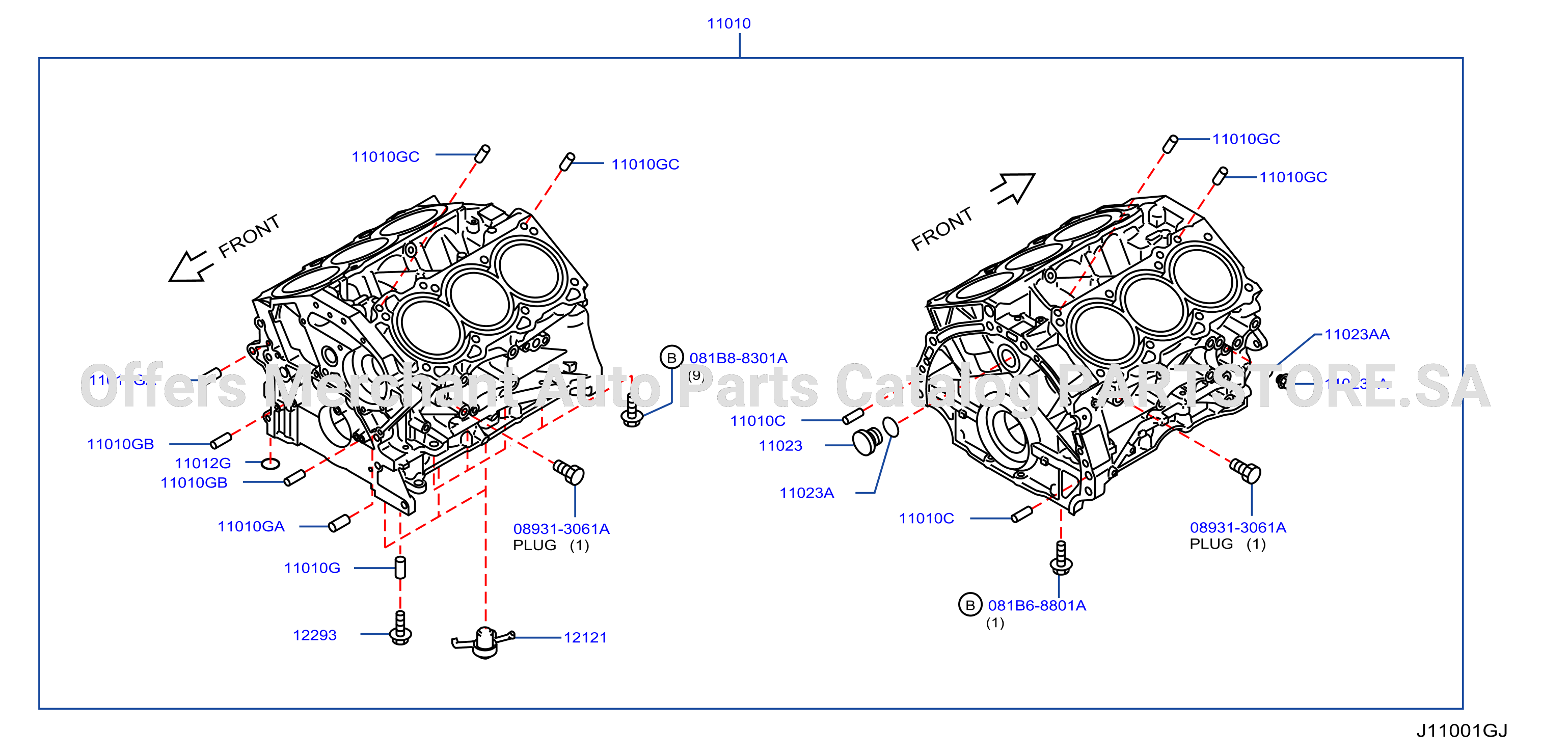 Cylinder Block Oil Pan Component Parts