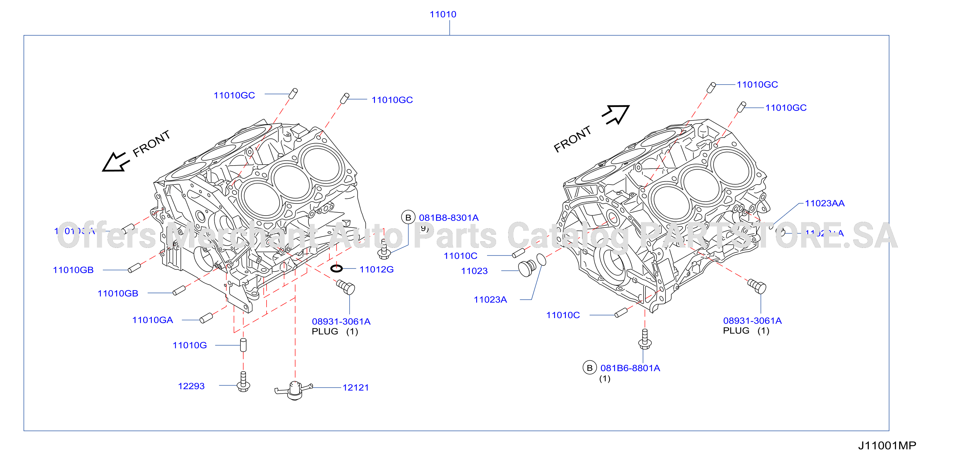Cylinder Block Oil Pan Component Parts
