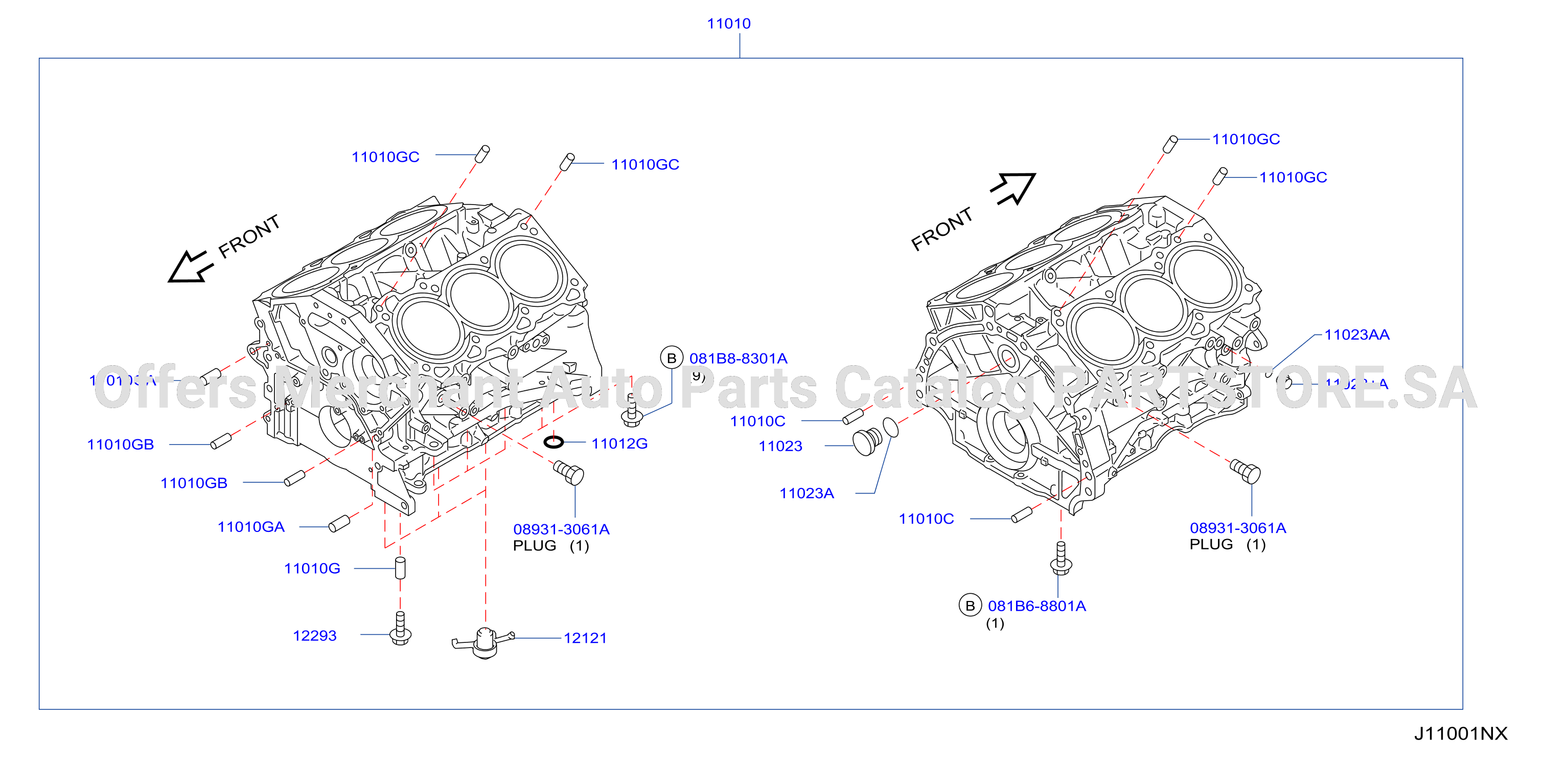 Cylinder Block Oil Pan Component Parts