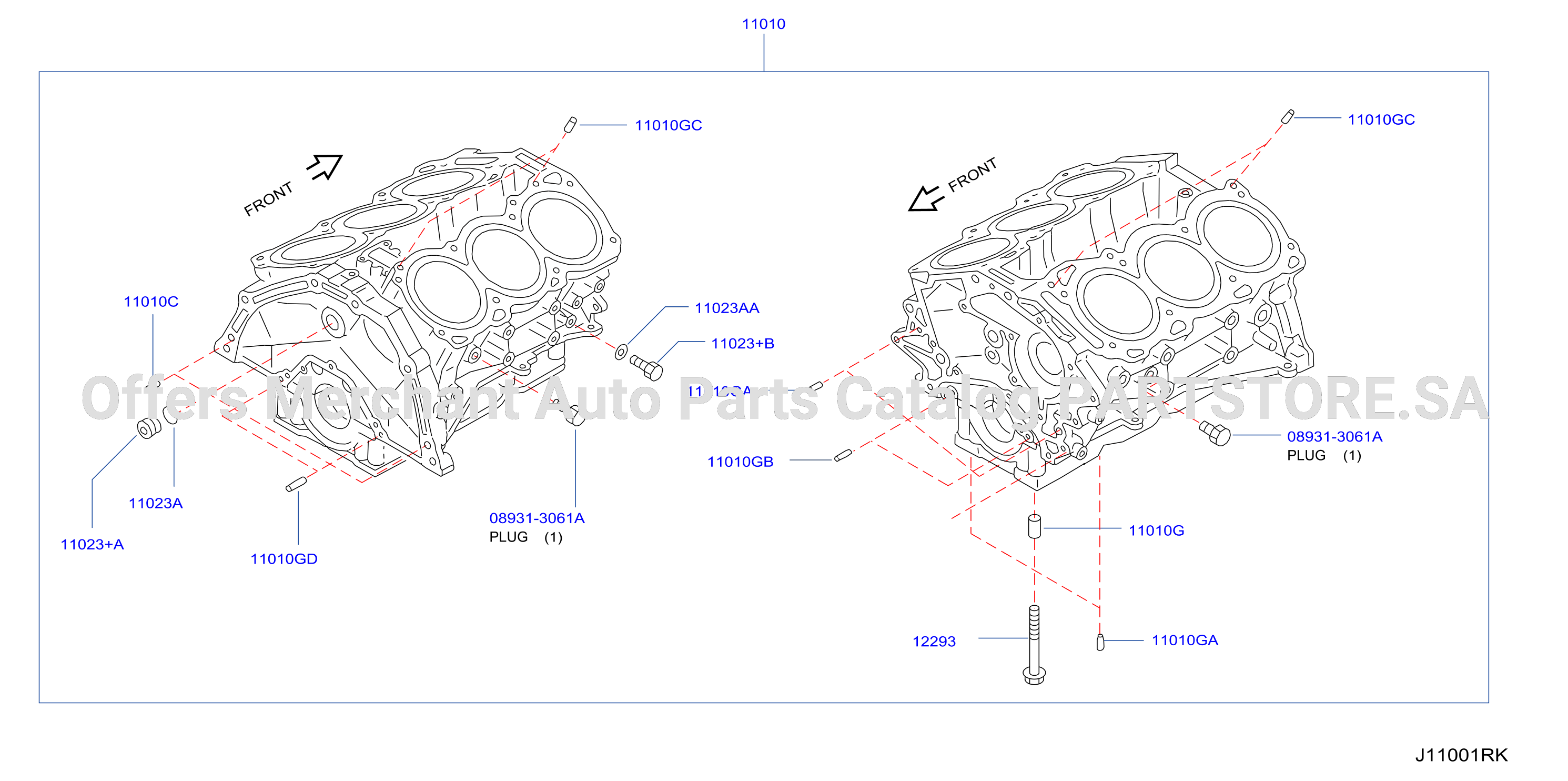 Cylinder Block Oil Pan Component Parts