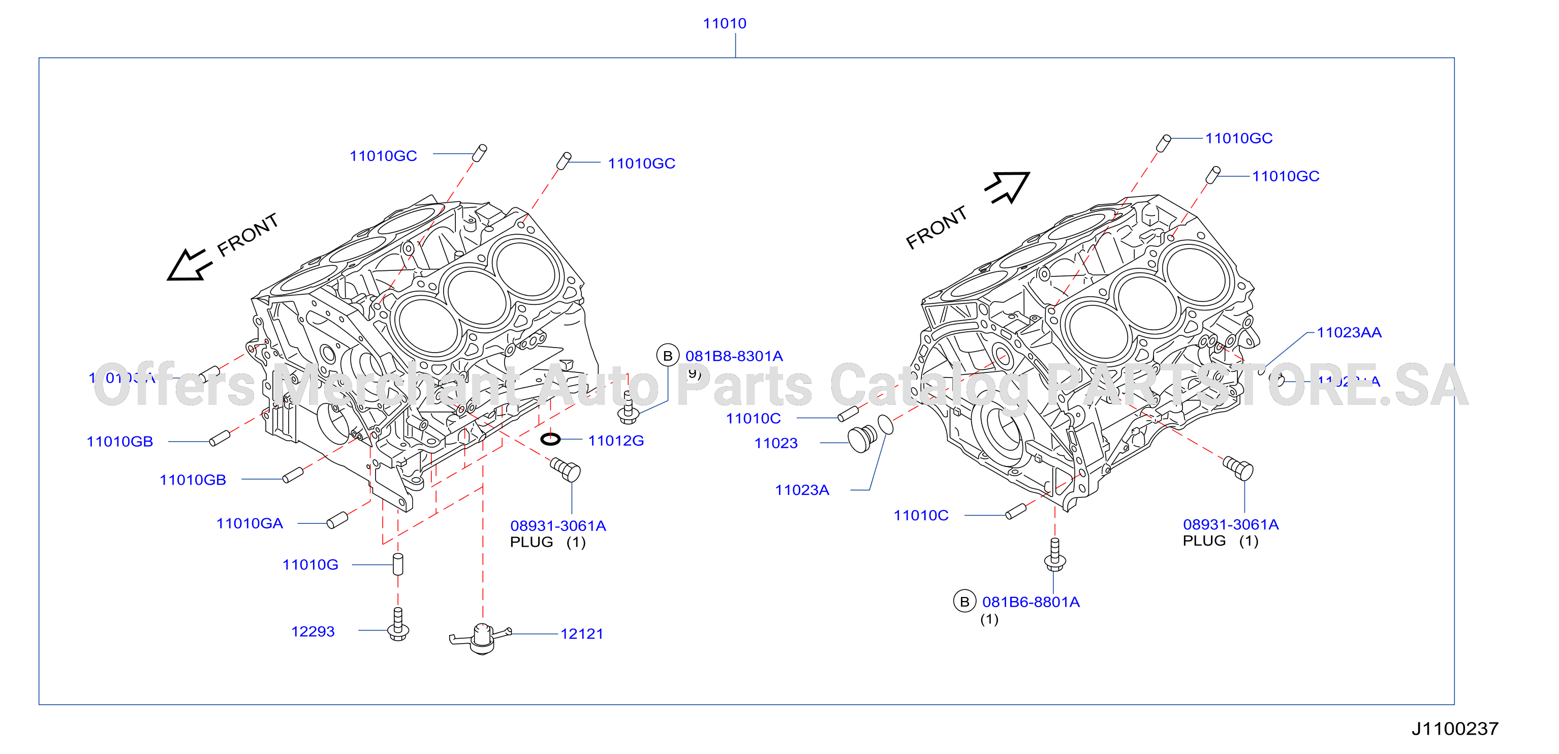 Cylinder Block Oil Pan Component Parts