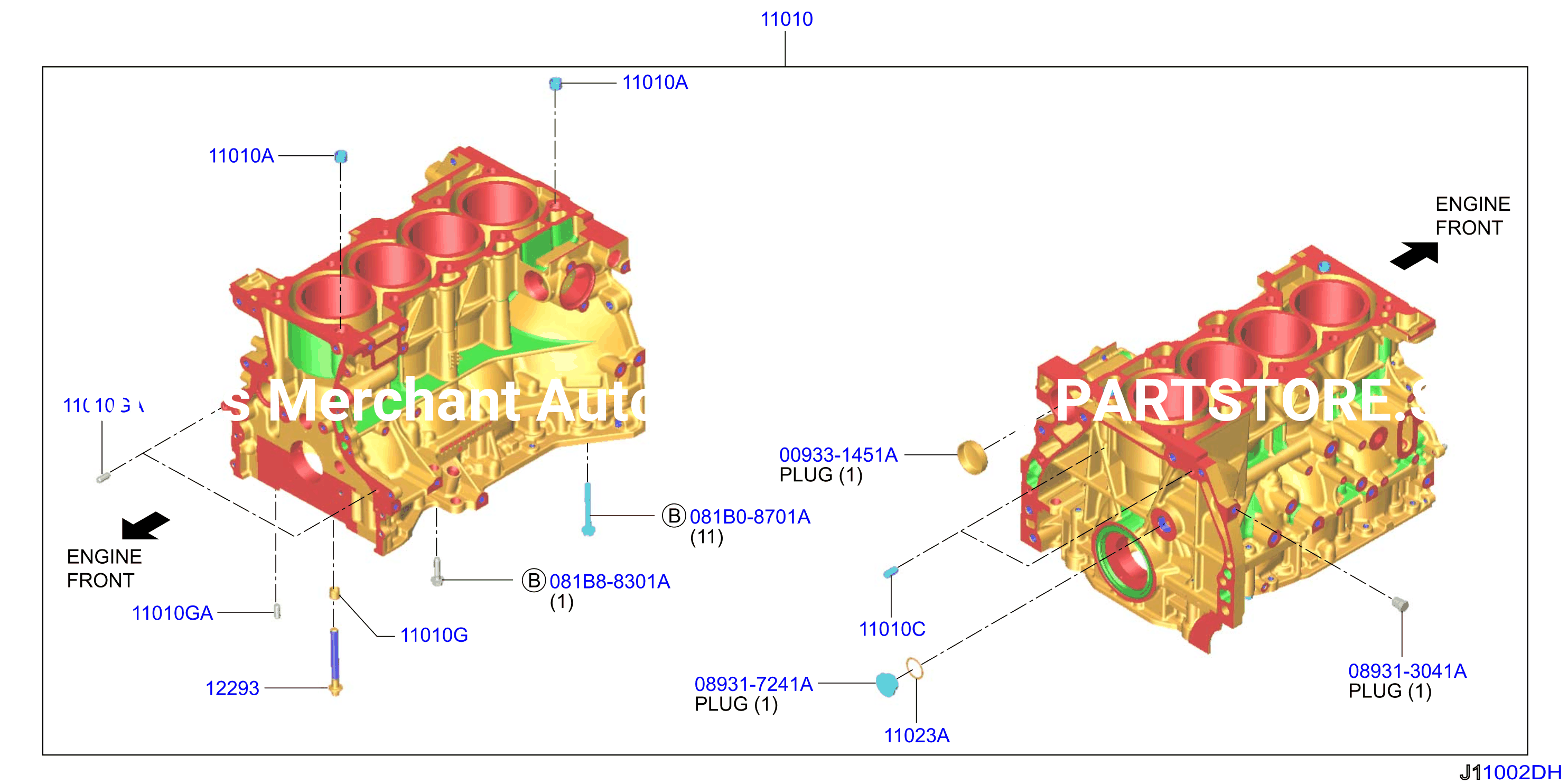 Cylinder Block Oil Pan Component Parts
