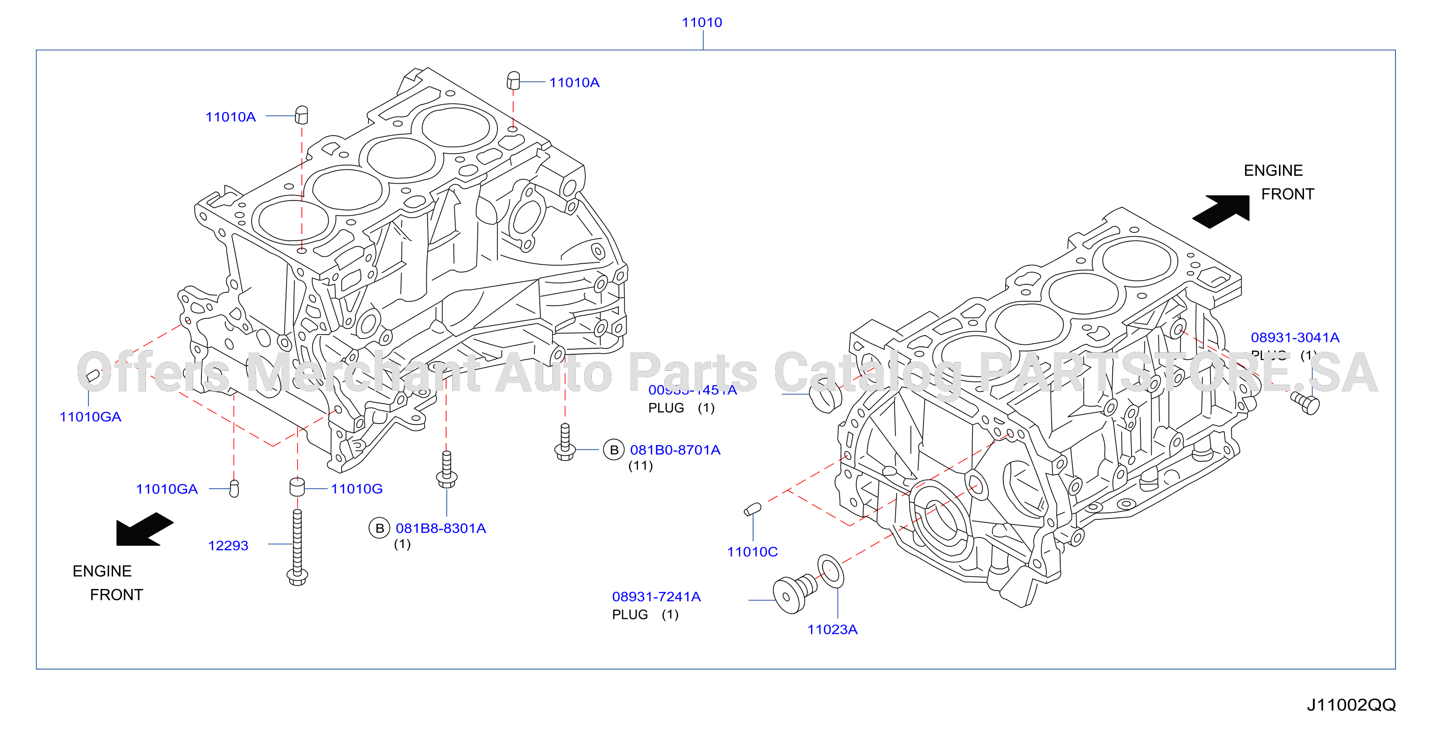 Cylinder Block Oil Pan Component Parts