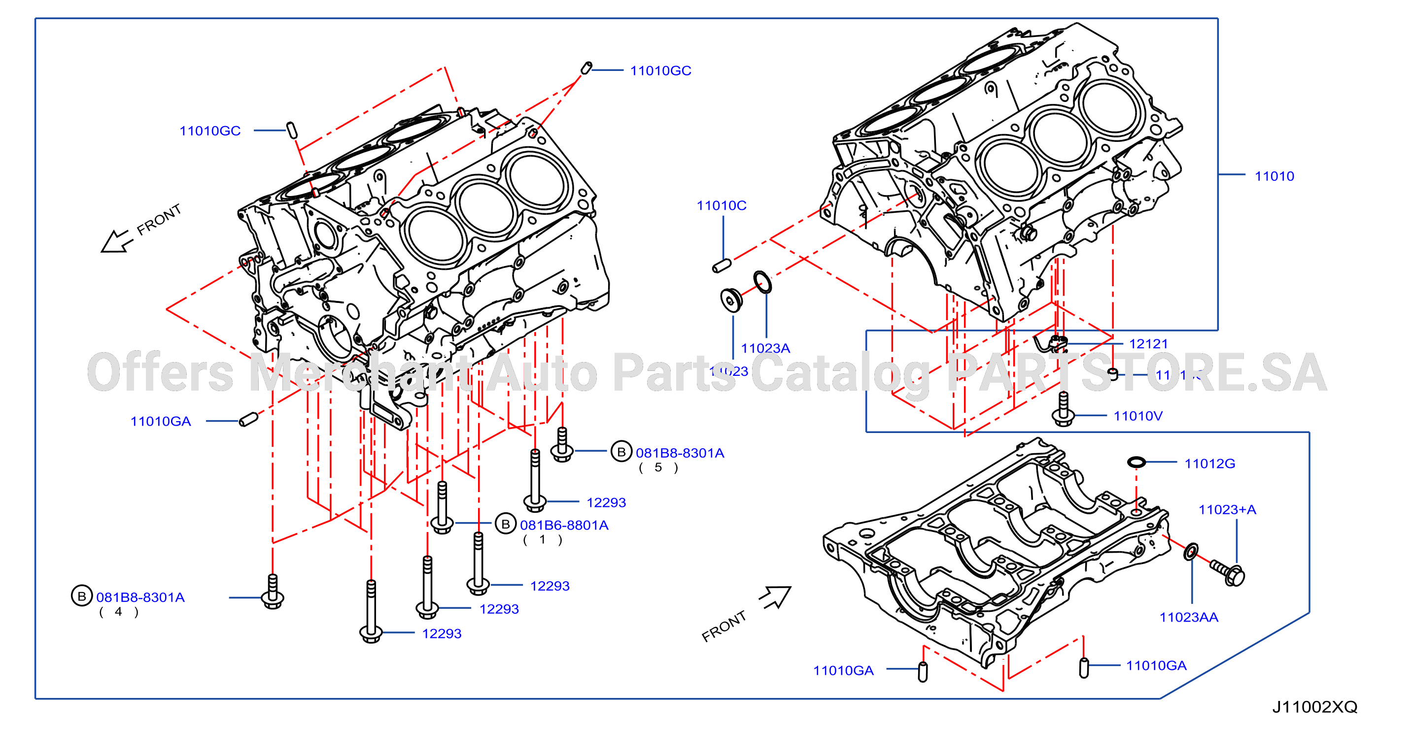 Cylinder Block Oil Pan Component Parts