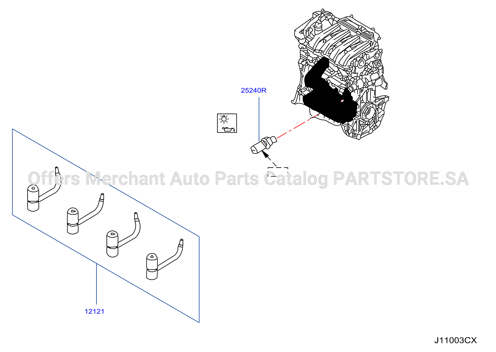 Cylinder Block Oil Pan Oil Jet