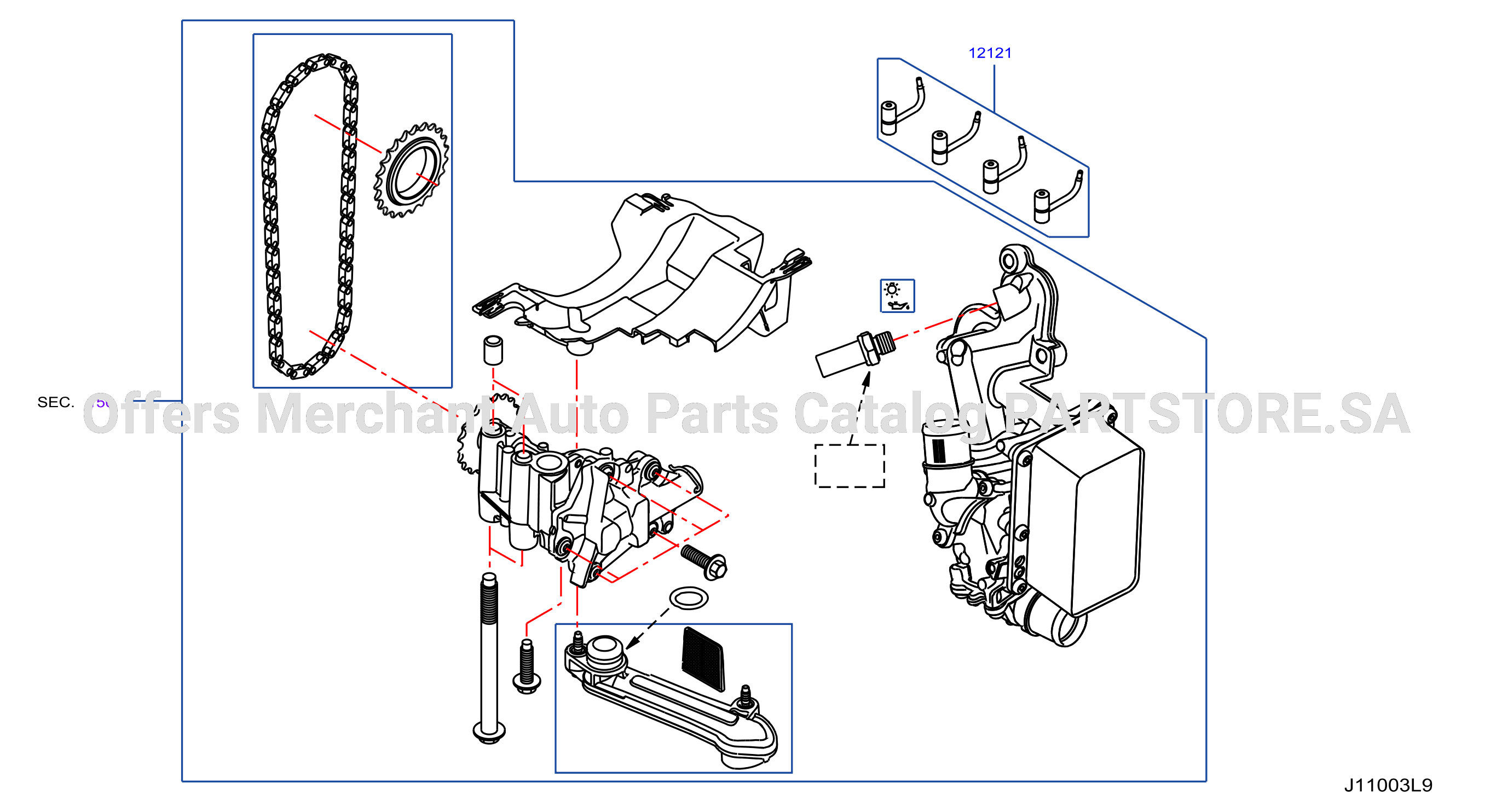 Cylinder Block Oil Pan Jet Assy Oil