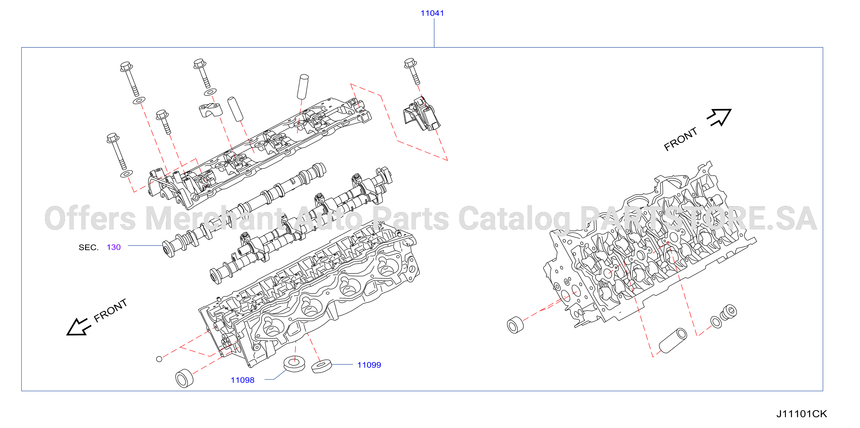 Cylinder Head Rocker Cover Component Parts Rh