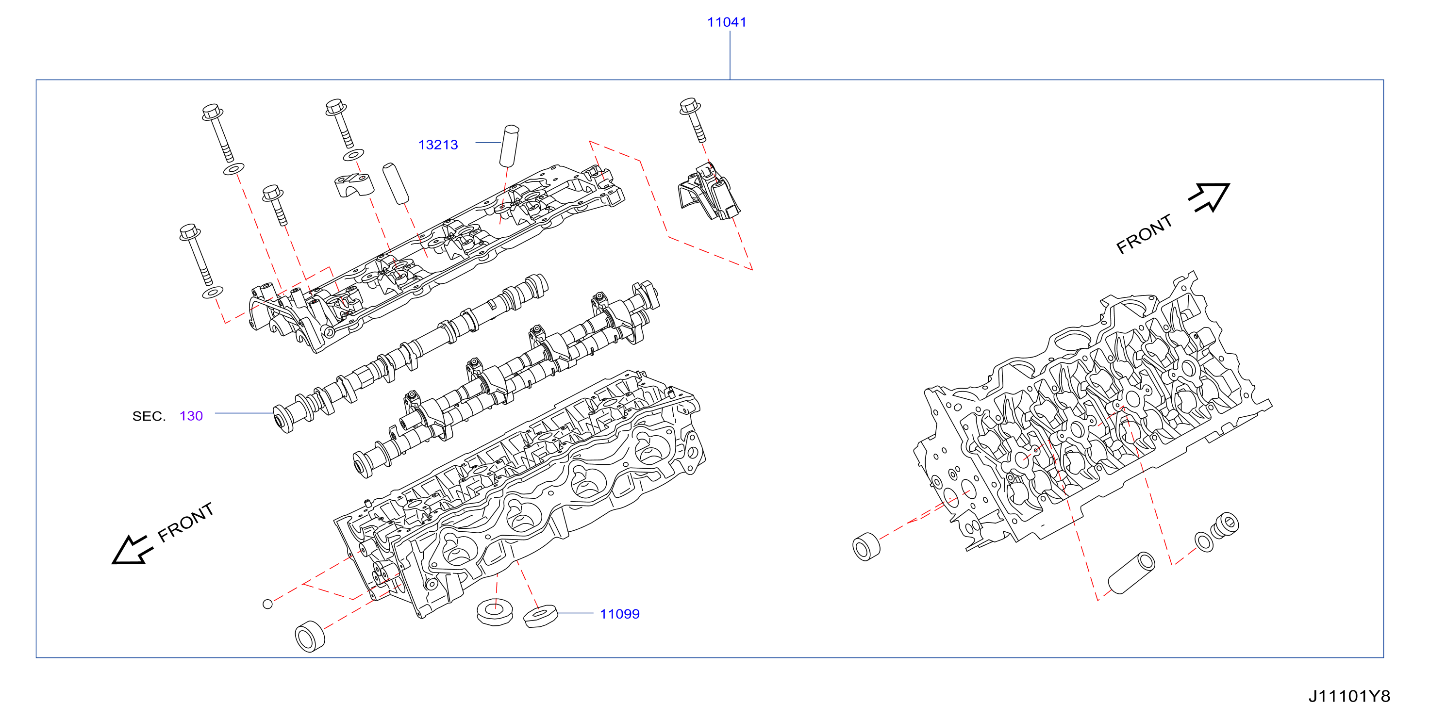 Cylinder Head Rocker Cover Component Parts Rh