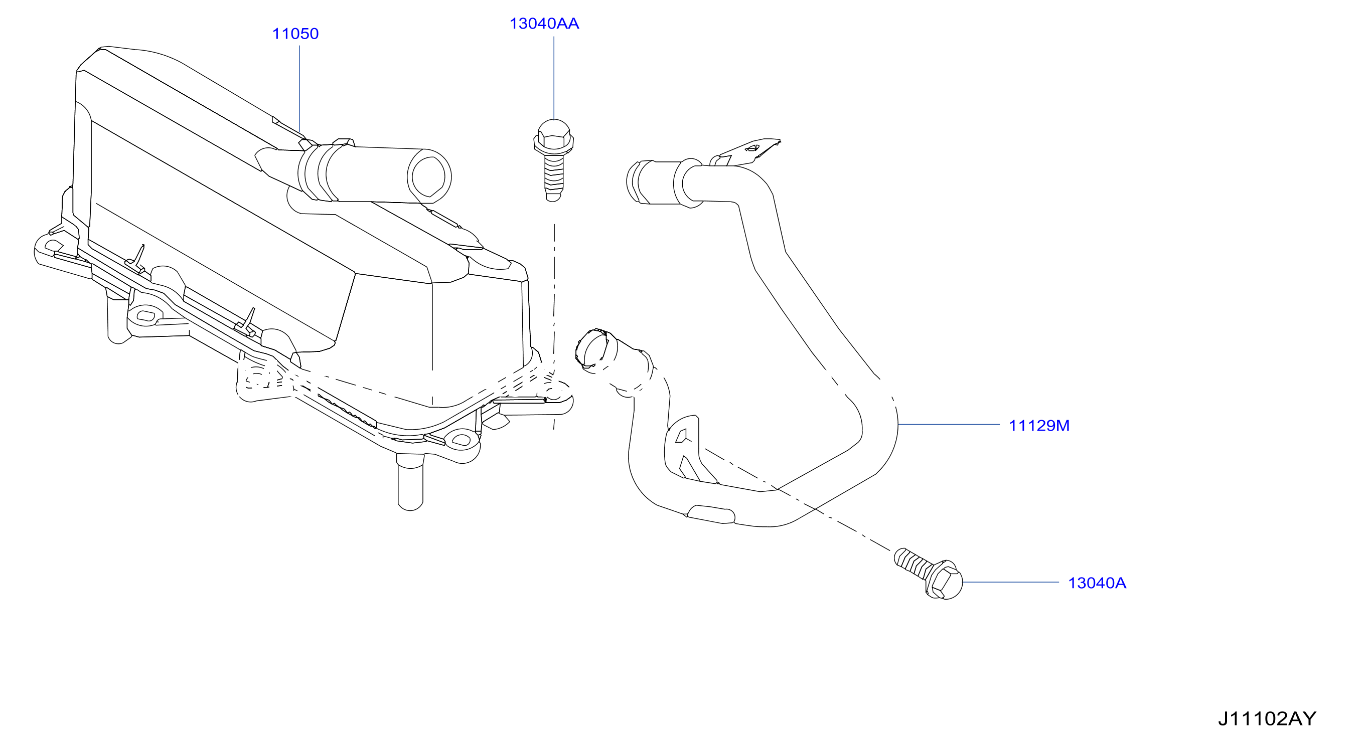 Cylinder Head Rocker Cover Oil Vapour Return Pipes