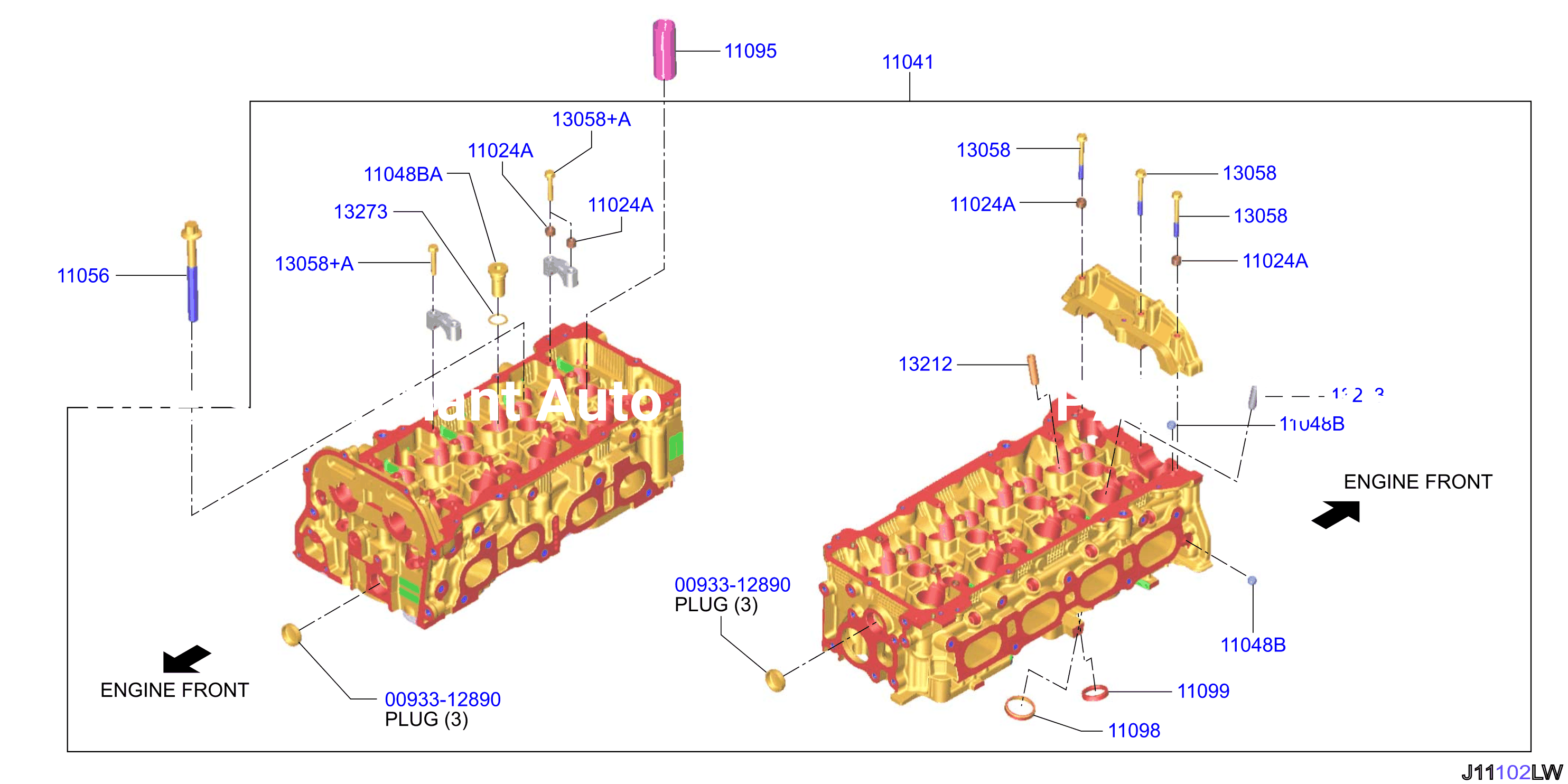 Cylinder Head Rocker Cover Component Parts