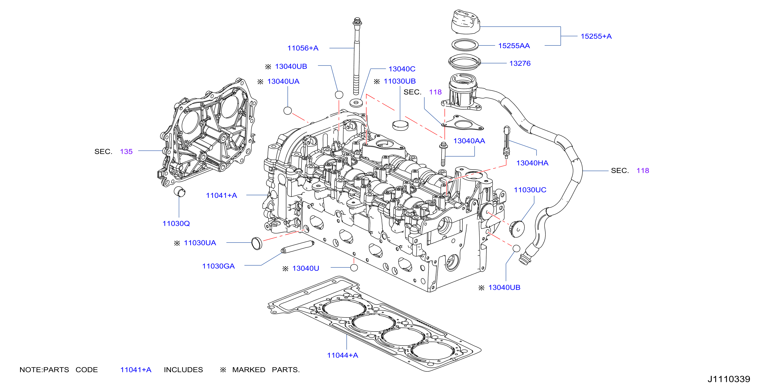 Cylinder Head Rocker Cover Component Parts 1