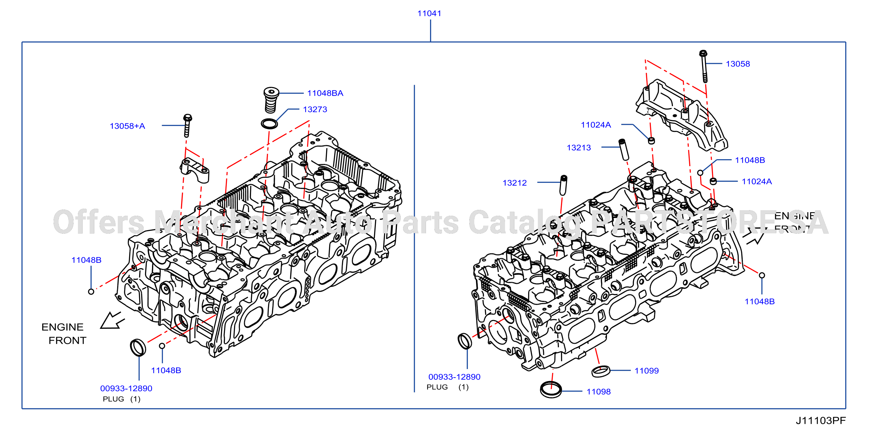 Cylinder Head Rocker Cover Component Parts