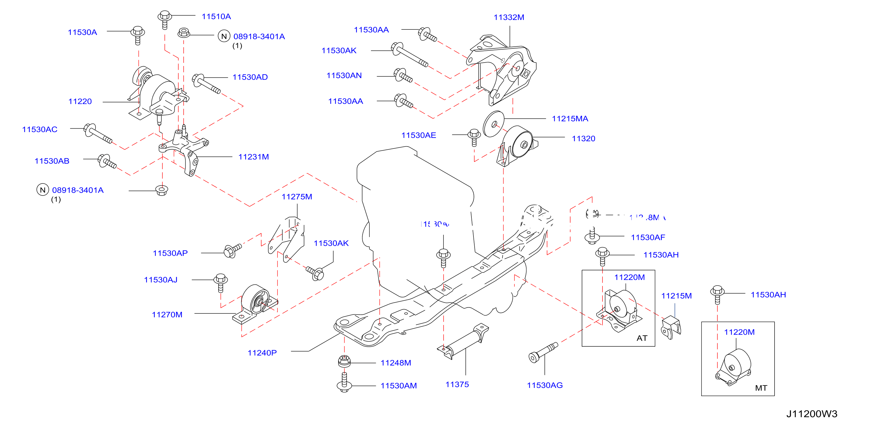 Engine Transmission Mounting No 1