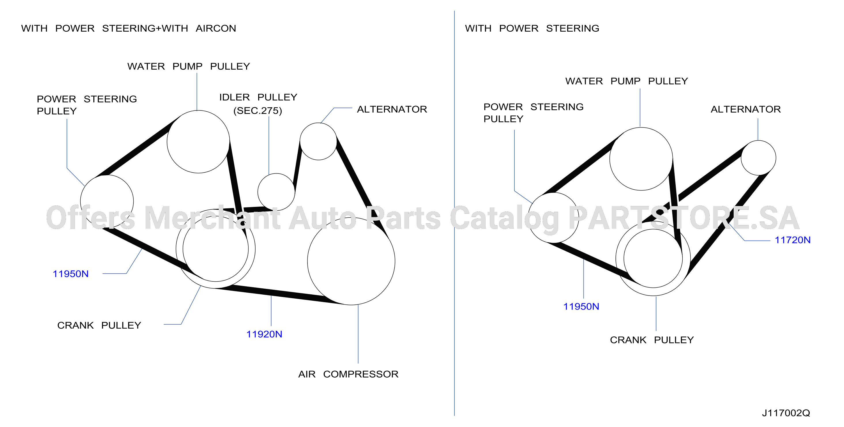 Fan Compressor Power Steering Belt
