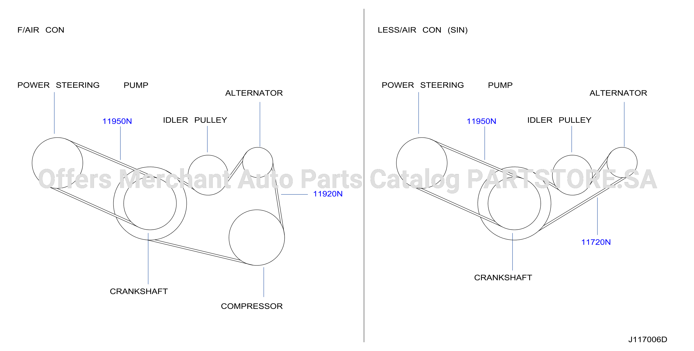 Fan Compressor Power Steering Belt