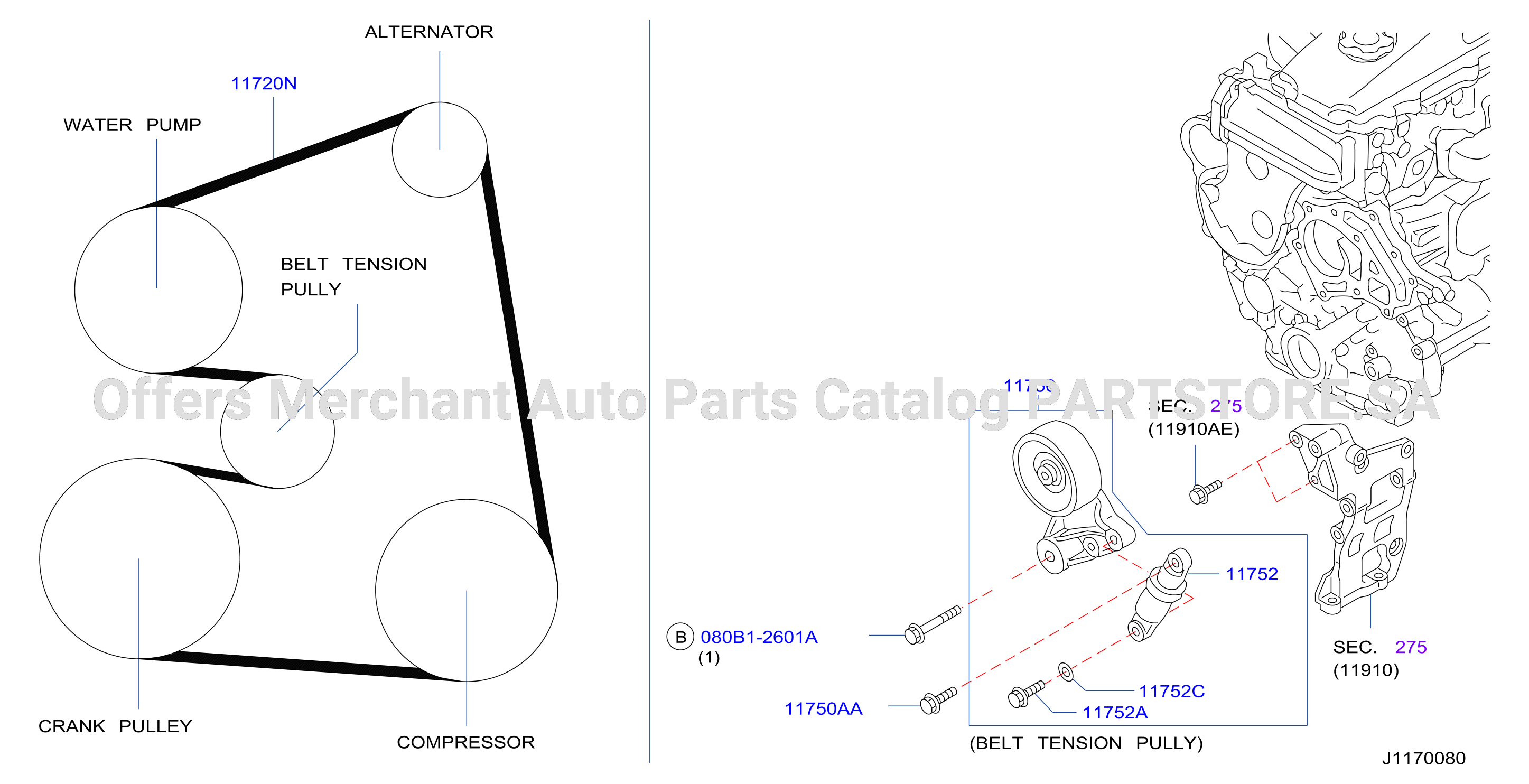 Fan Compressor Power Steering Belt F / Air Con