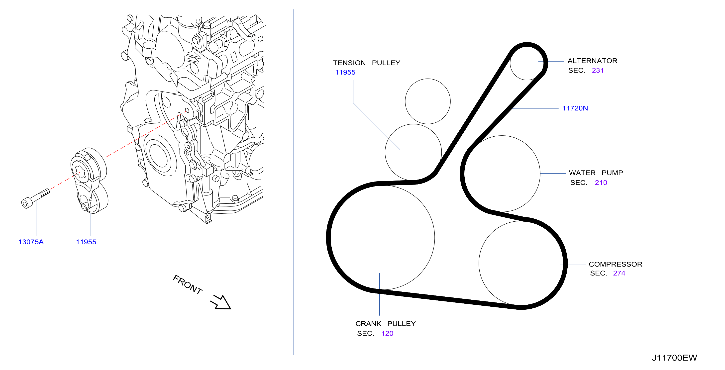 Fan Compressor Power Steering Belt