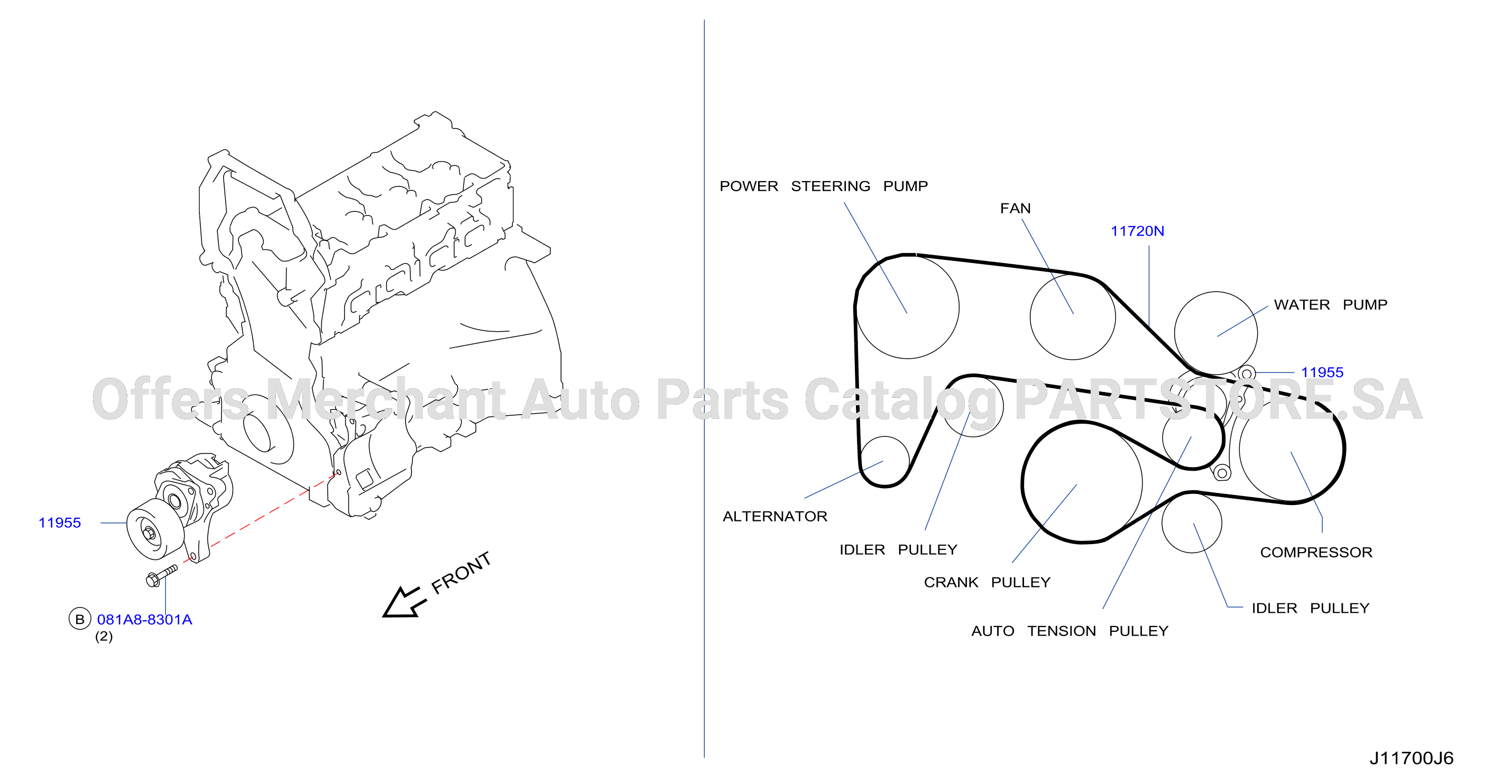 Fan Compressor Power Steering Belt