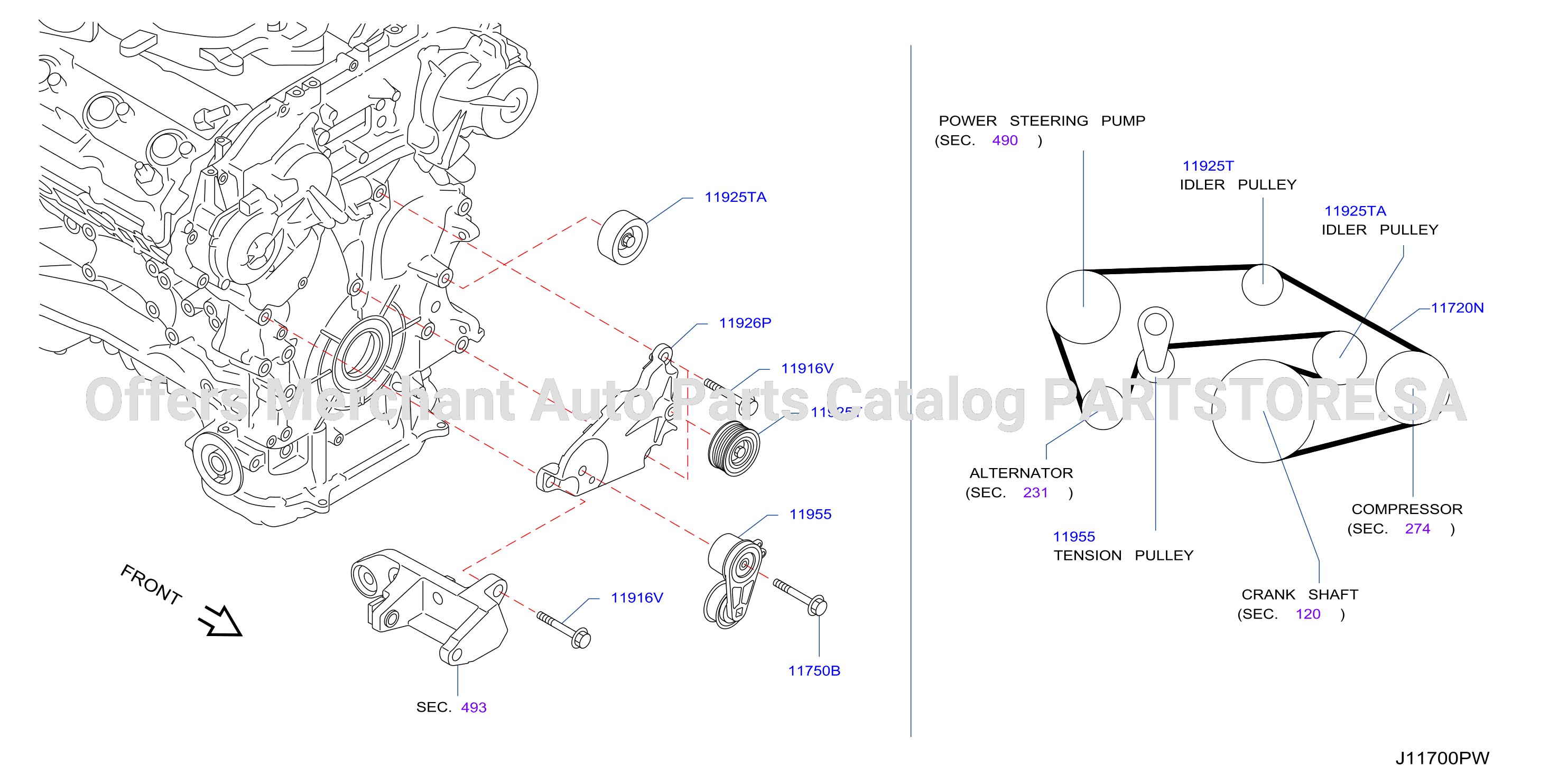 Fan Compressor Power Steering Belt