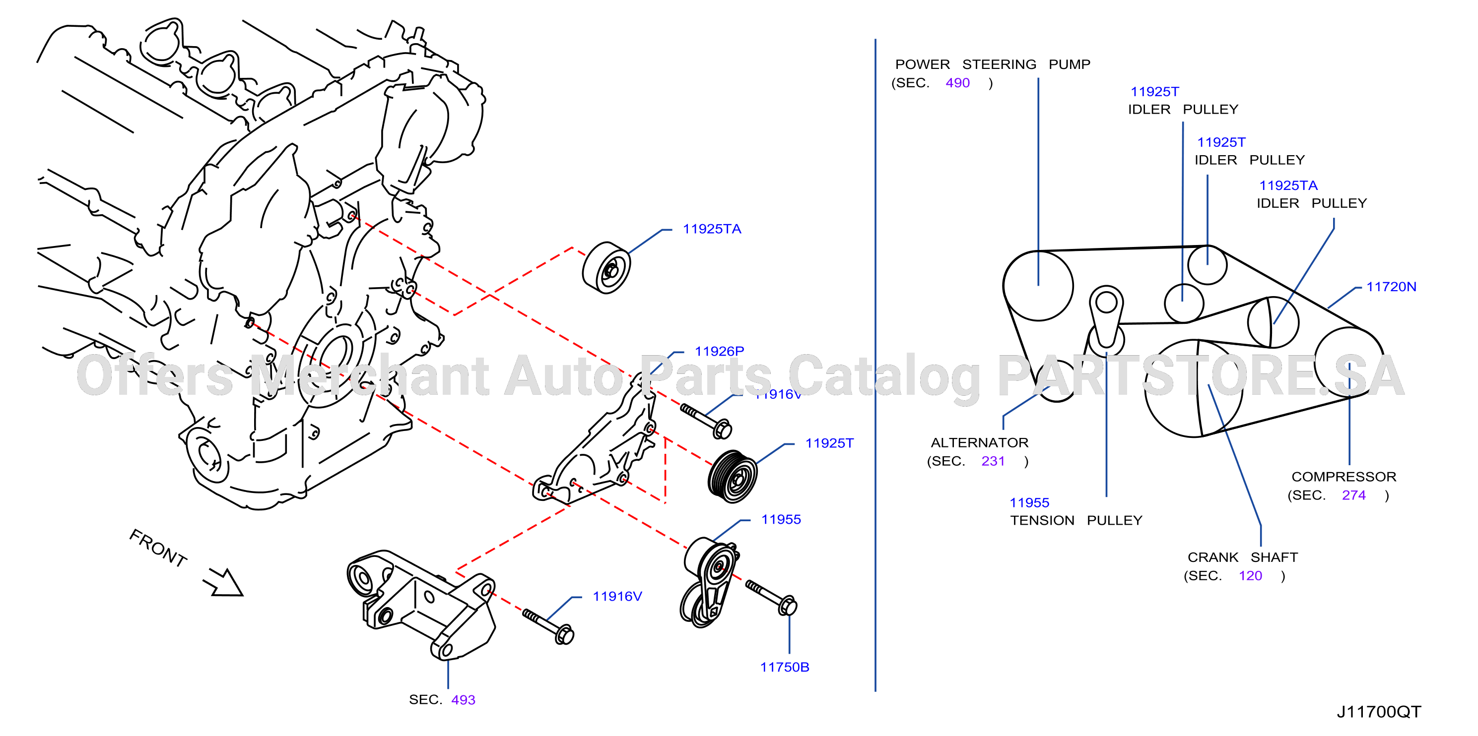 Fan Compressor Power Steering Belt