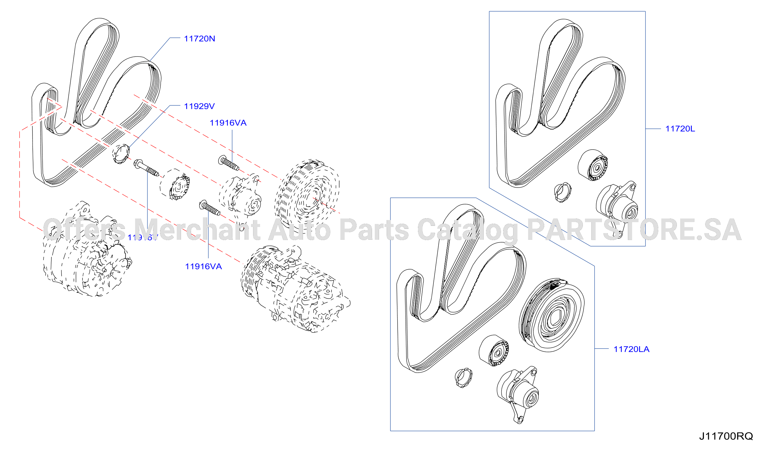 Fan Compressor Power Steering Belt