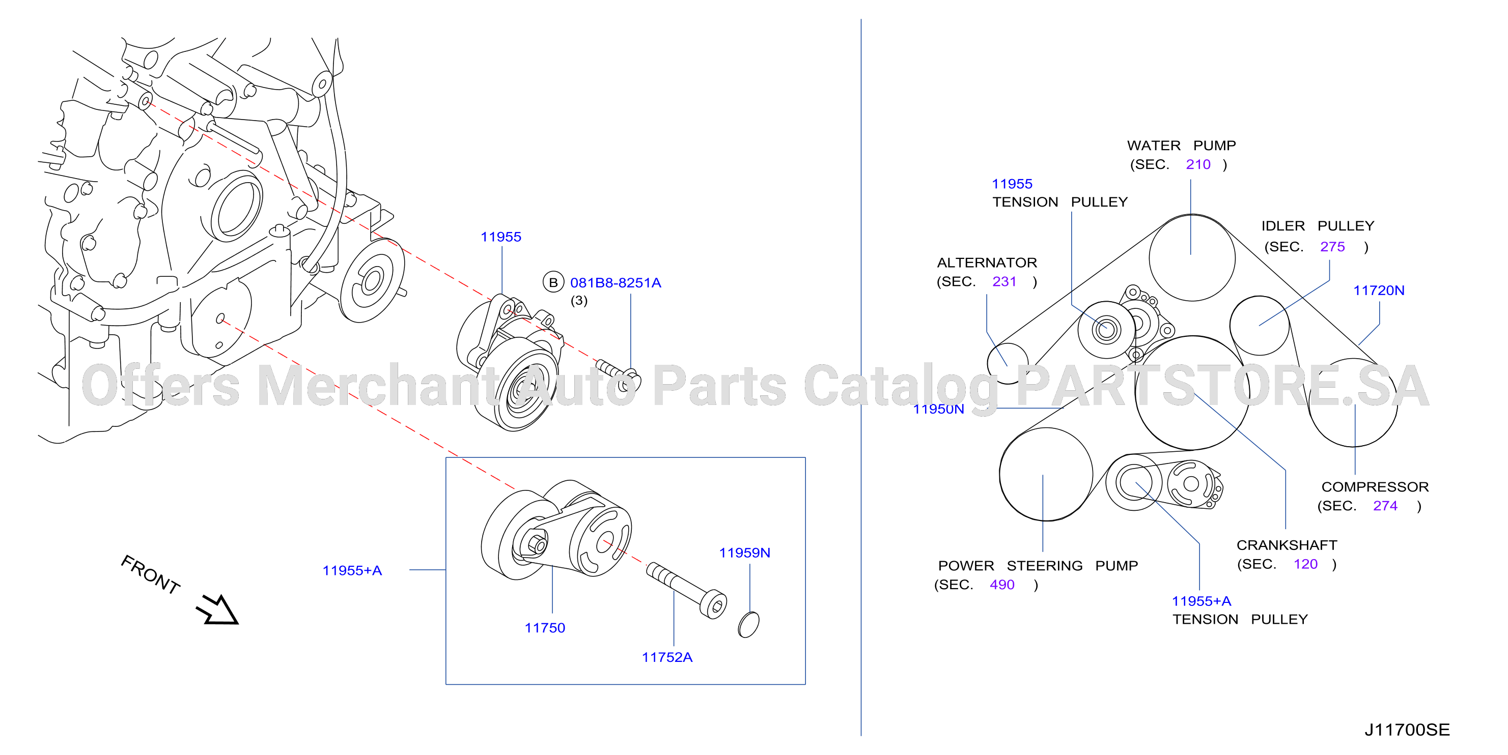 Fan Compressor Power Steering Belt