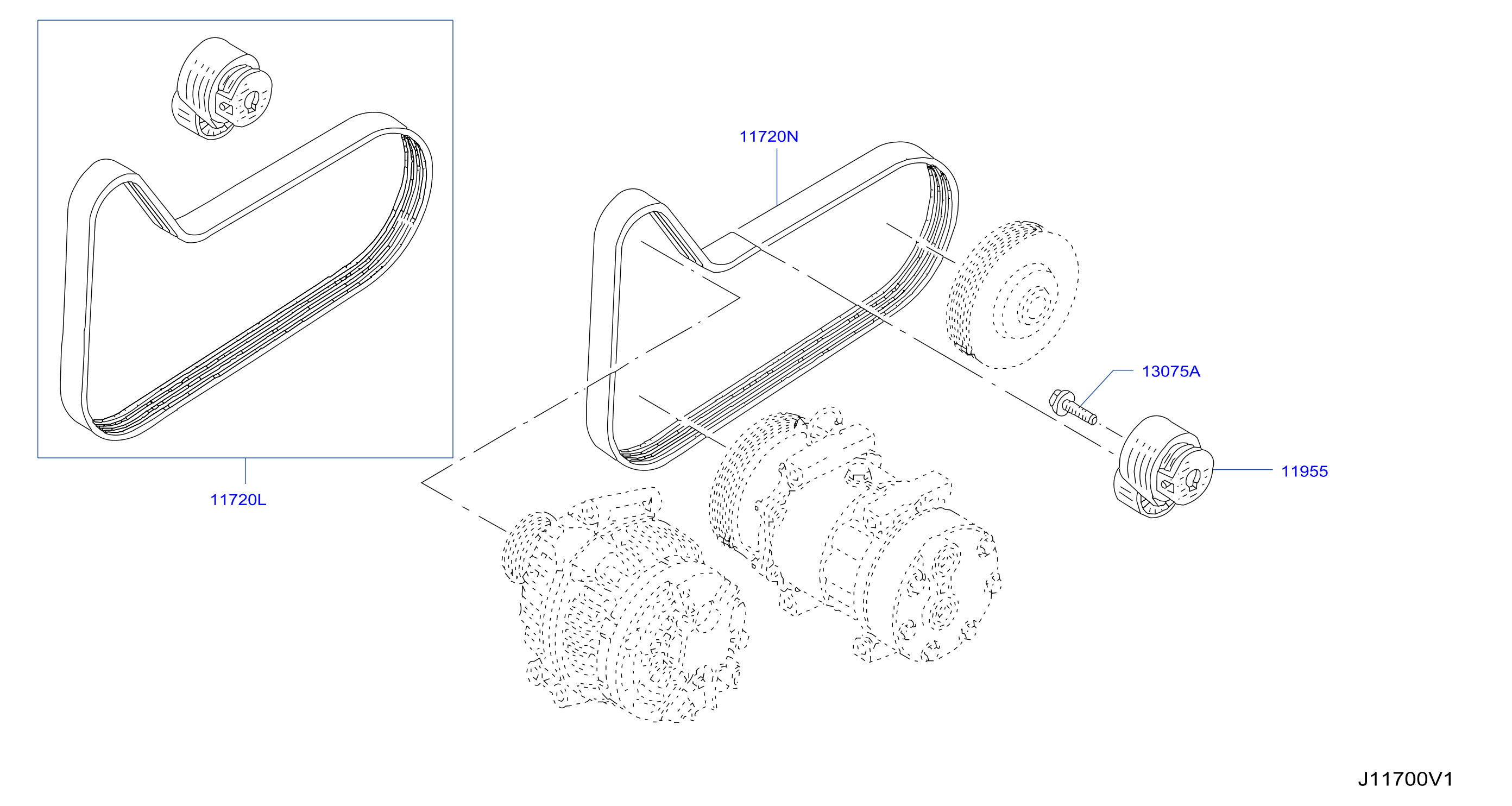 Fan Compressor Power Steering Belt