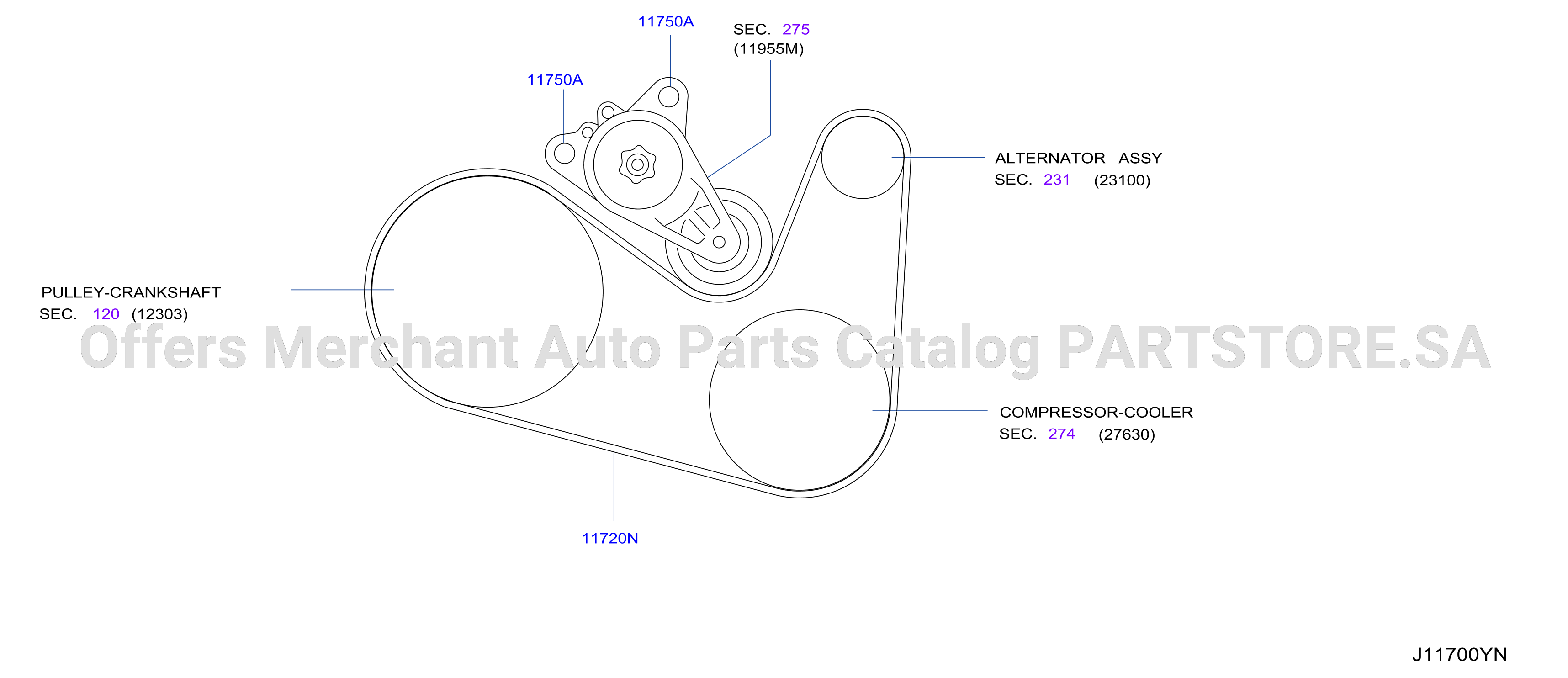 Fan Compressor Power Steering Belt