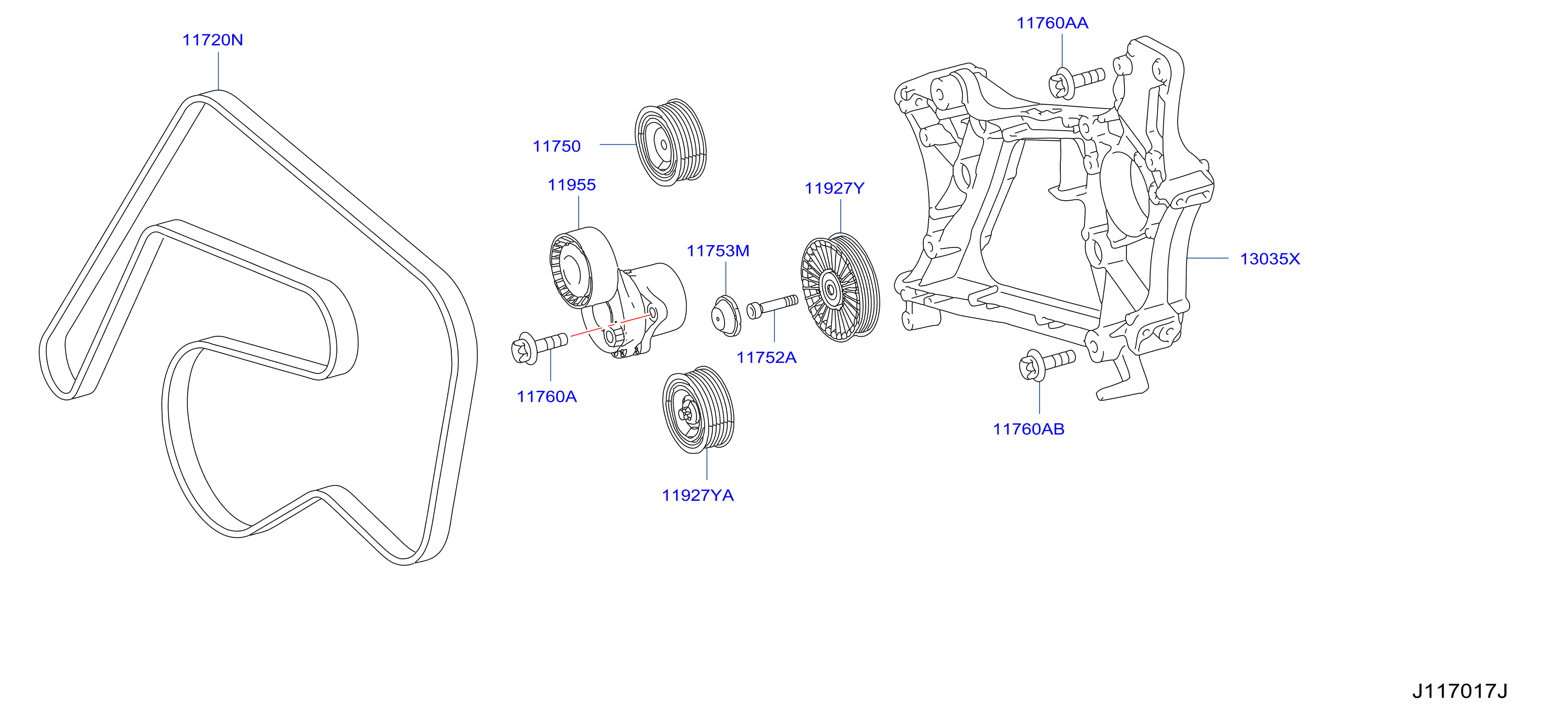 Fan Compressor Power Steering Belt