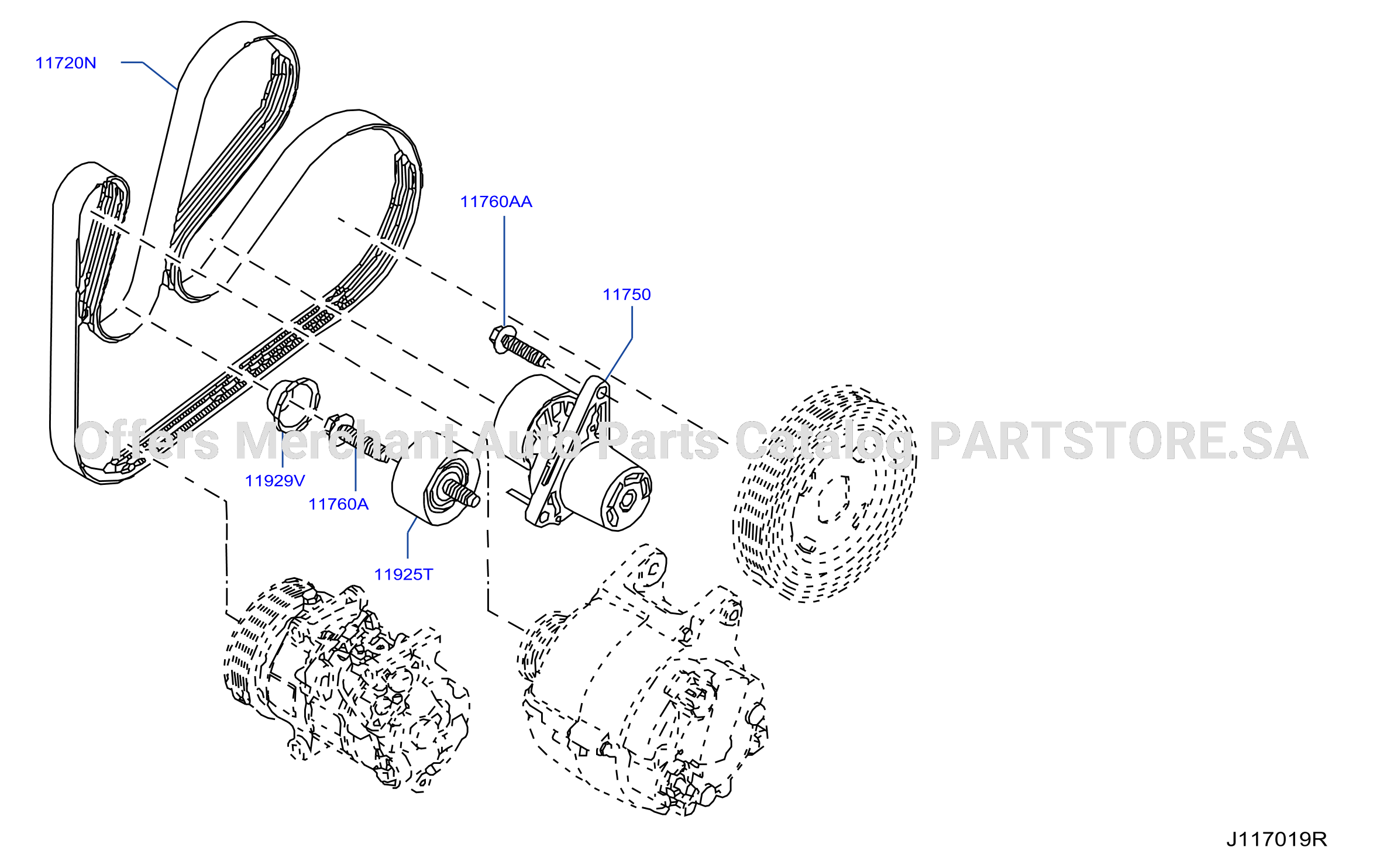 Fan Compressor Power Steering Belt R9M