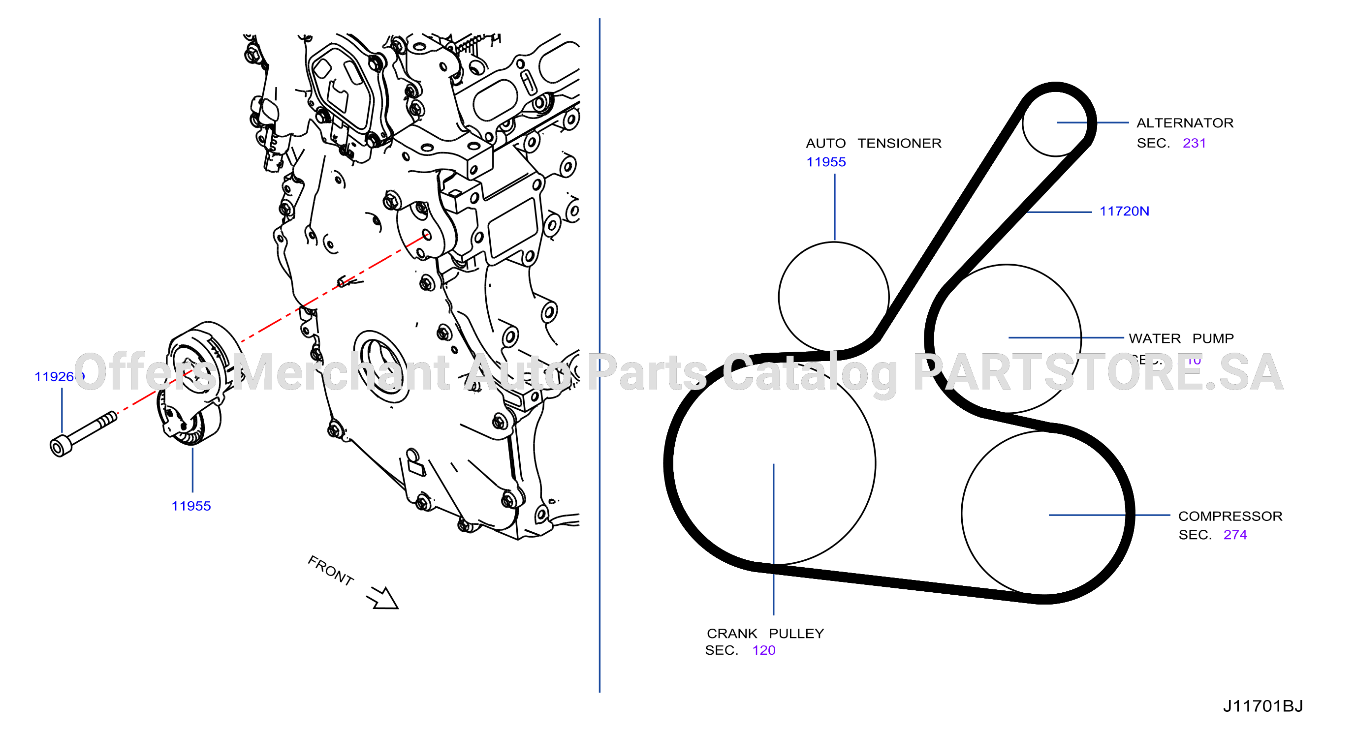Fan Compressor Power Steering Belt