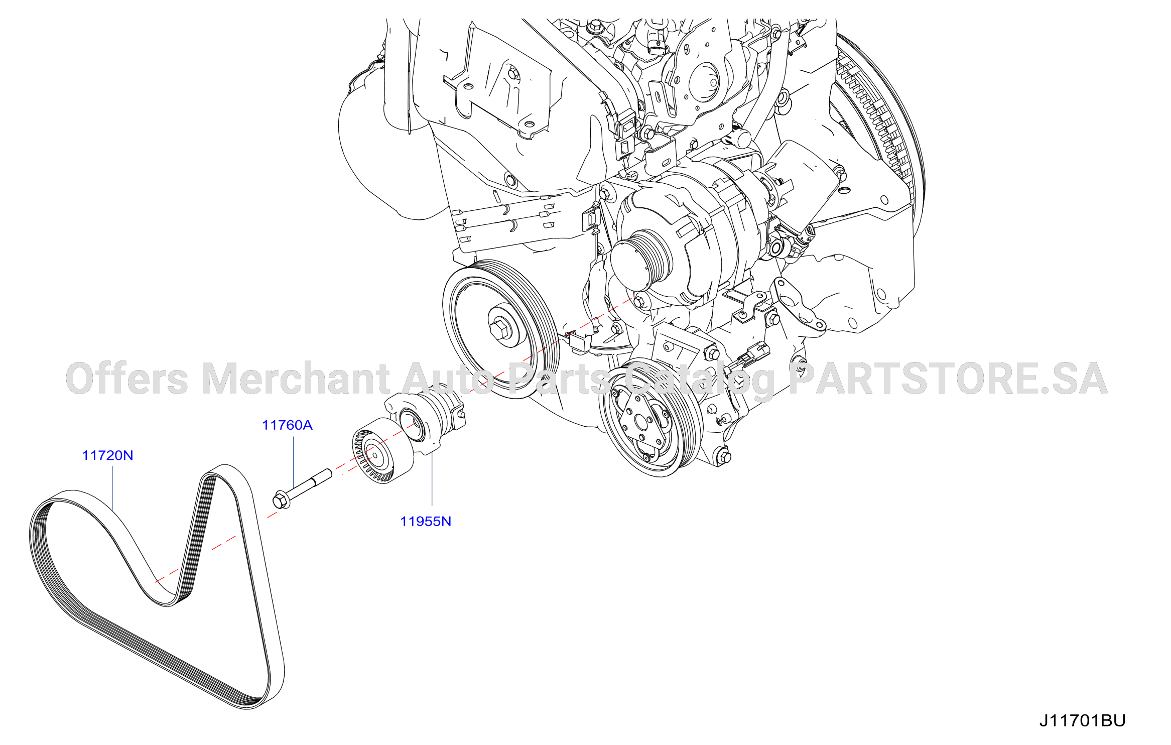 Fan Compressor Power Steering Belt