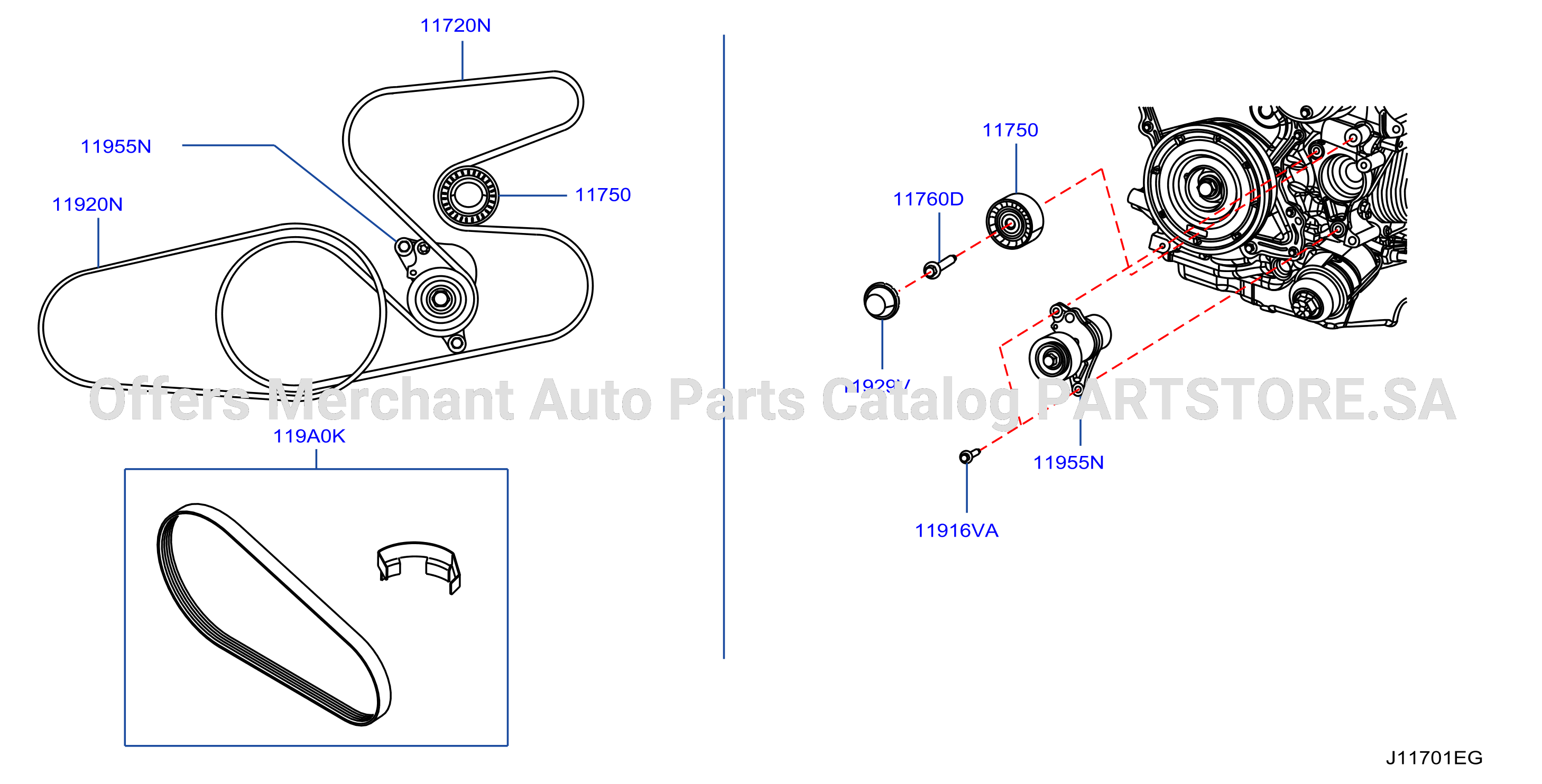 Fan Compressor Power Steering Belt