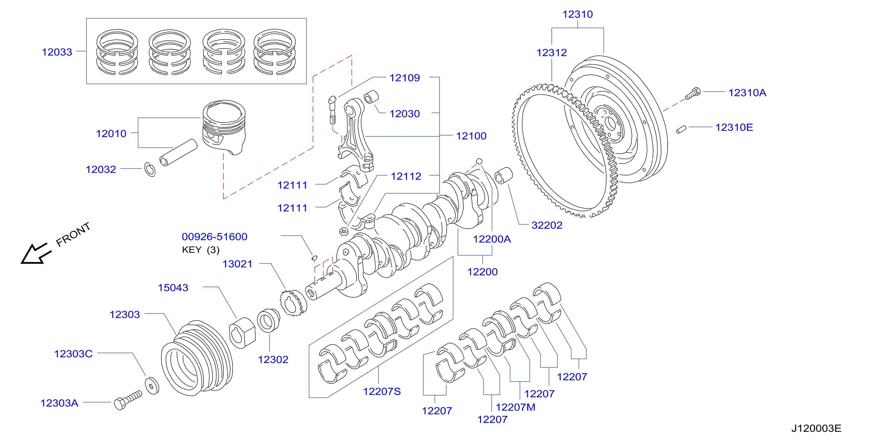 Piston Crankshaft Flywheel Illustration