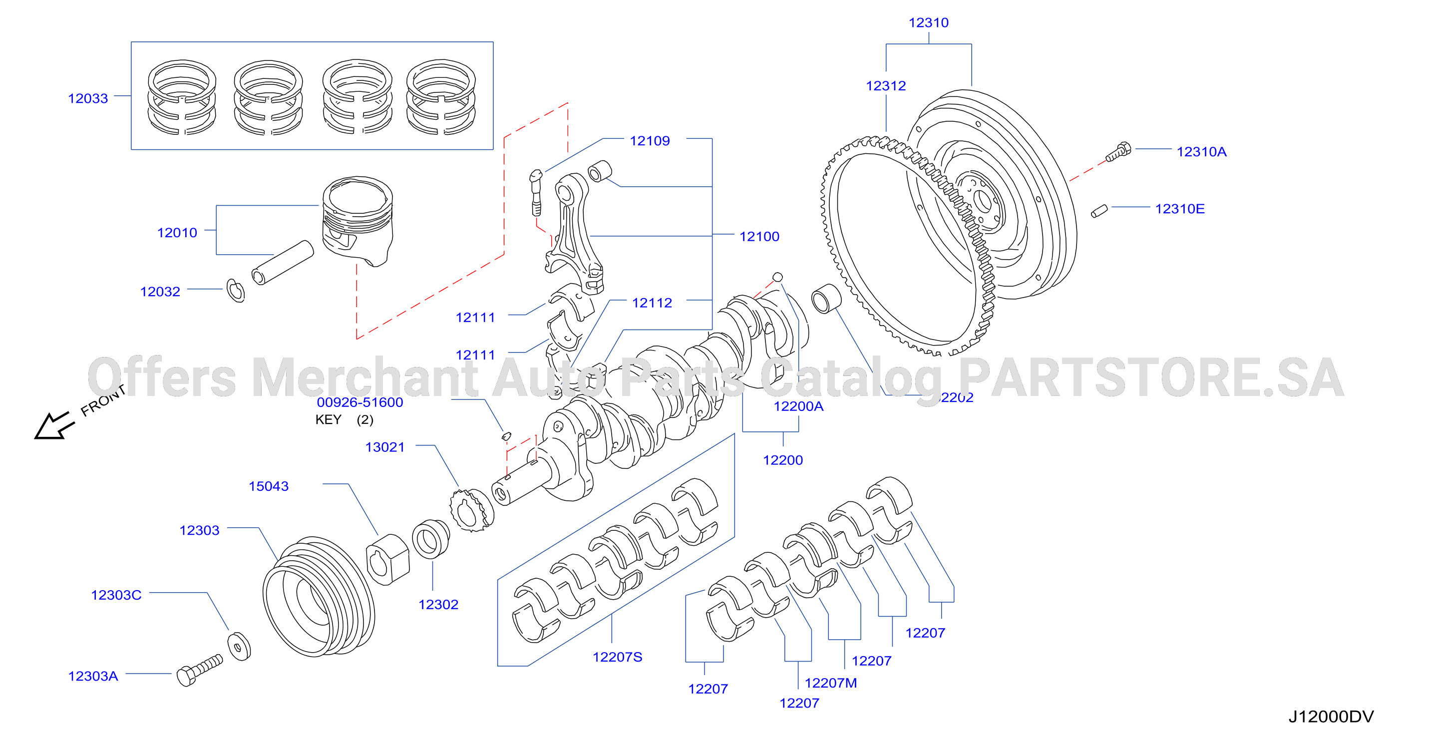 Piston Crankshaft Flywheel Illustration
