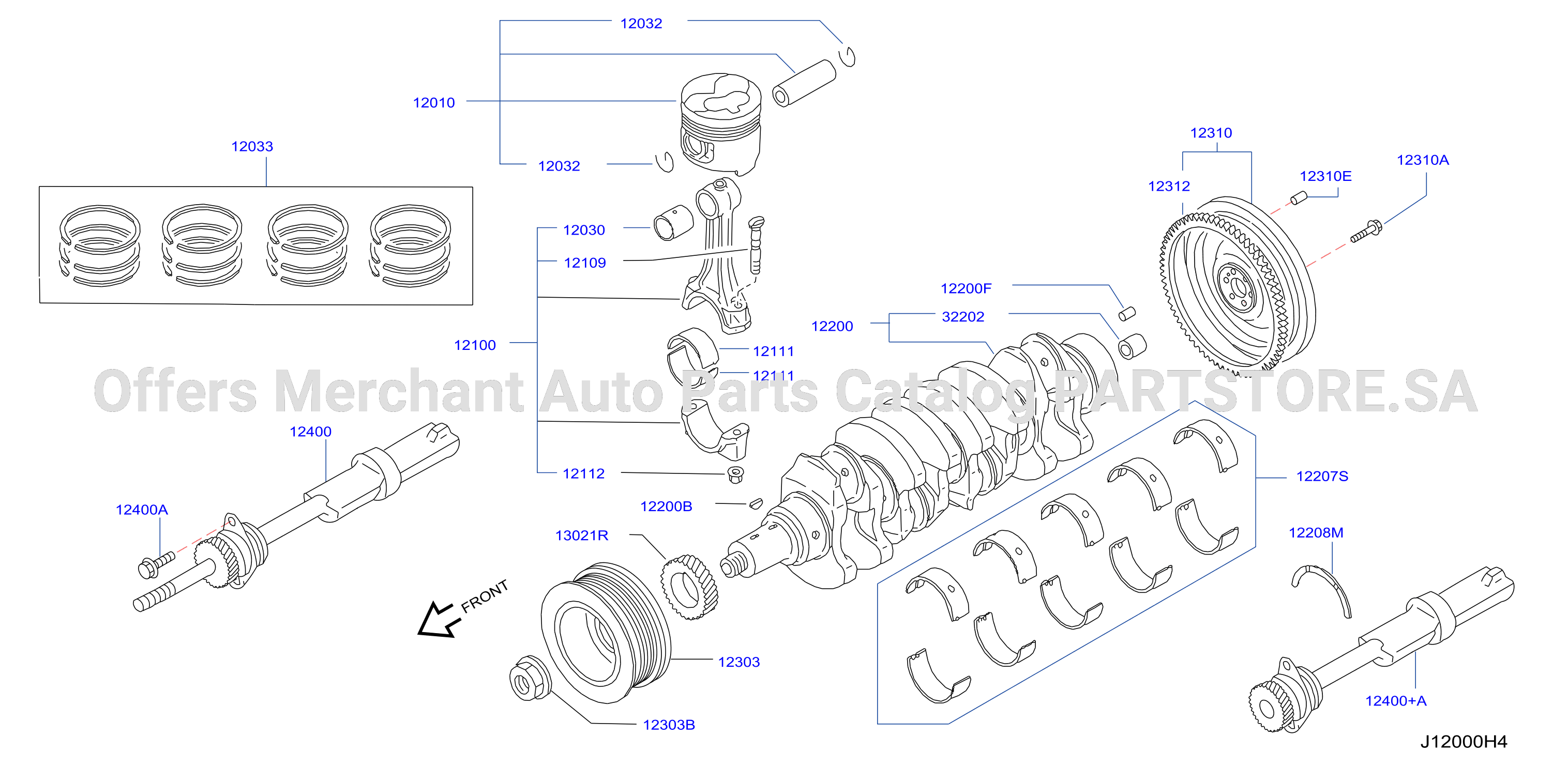 Piston Crankshaft Flywheel Illustration