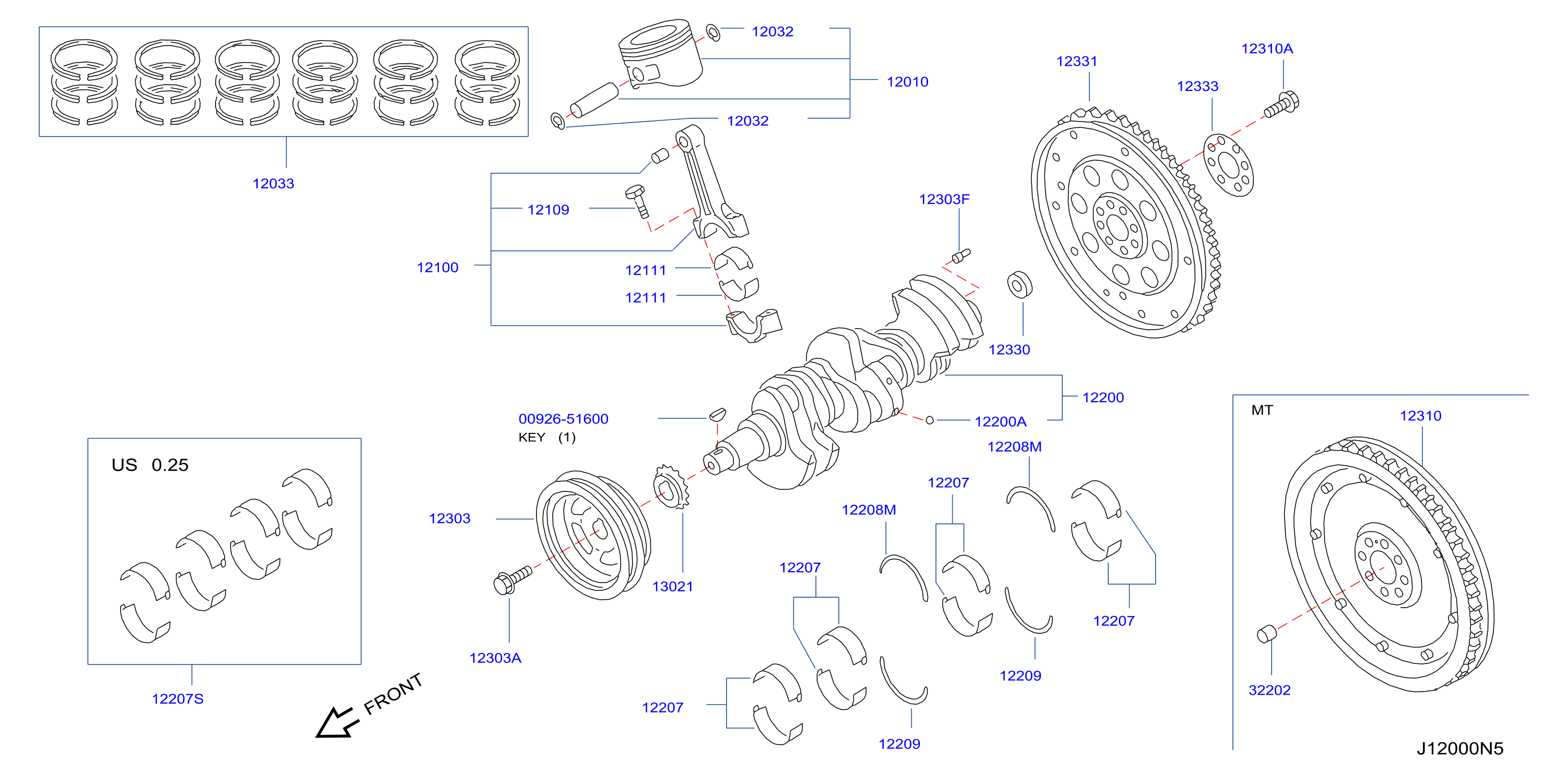 Piston Crankshaft Flywheel Illustration