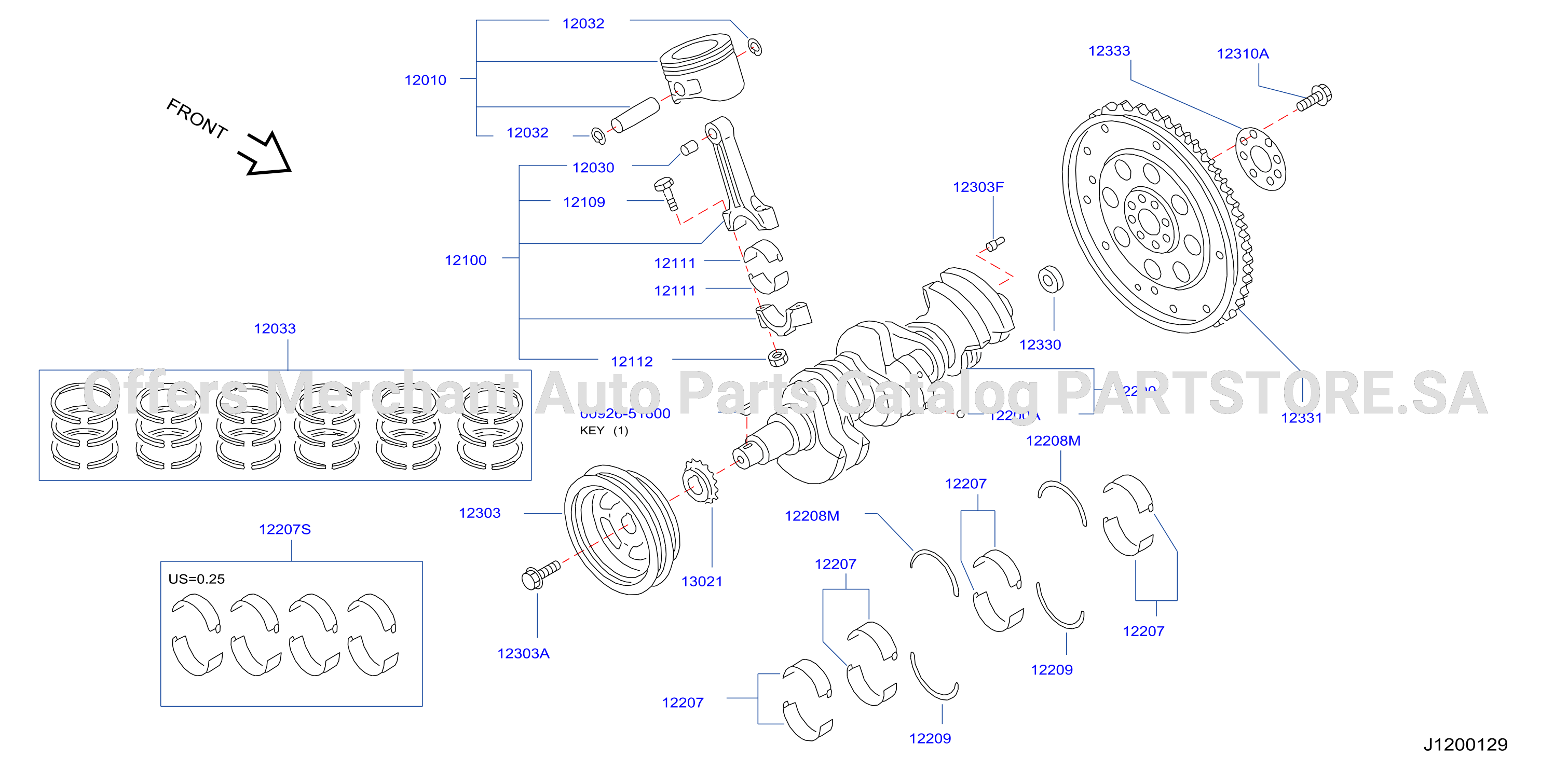Piston Crankshaft Flywheel Illustration