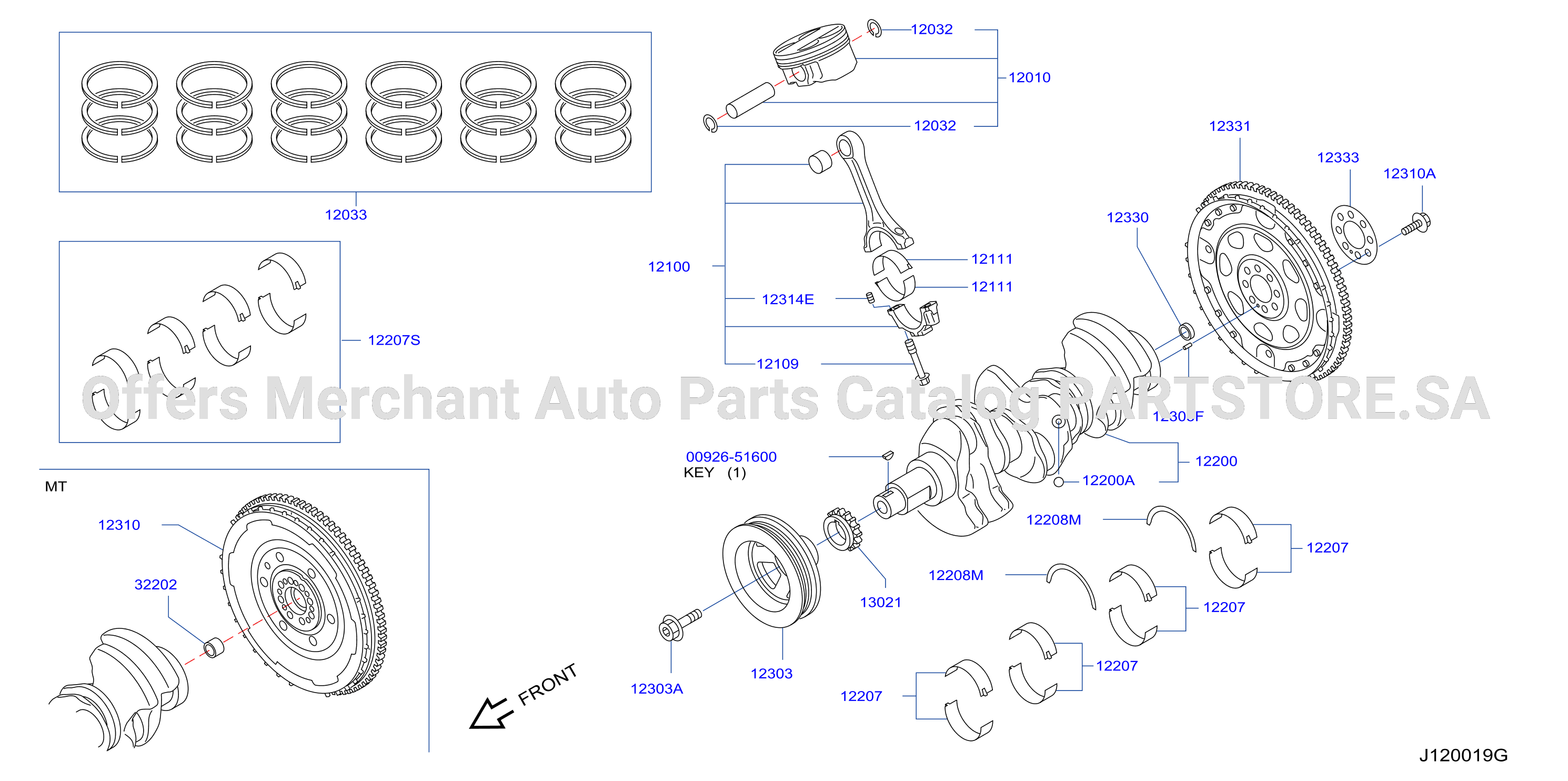 Piston Crankshaft Flywheel Illustration