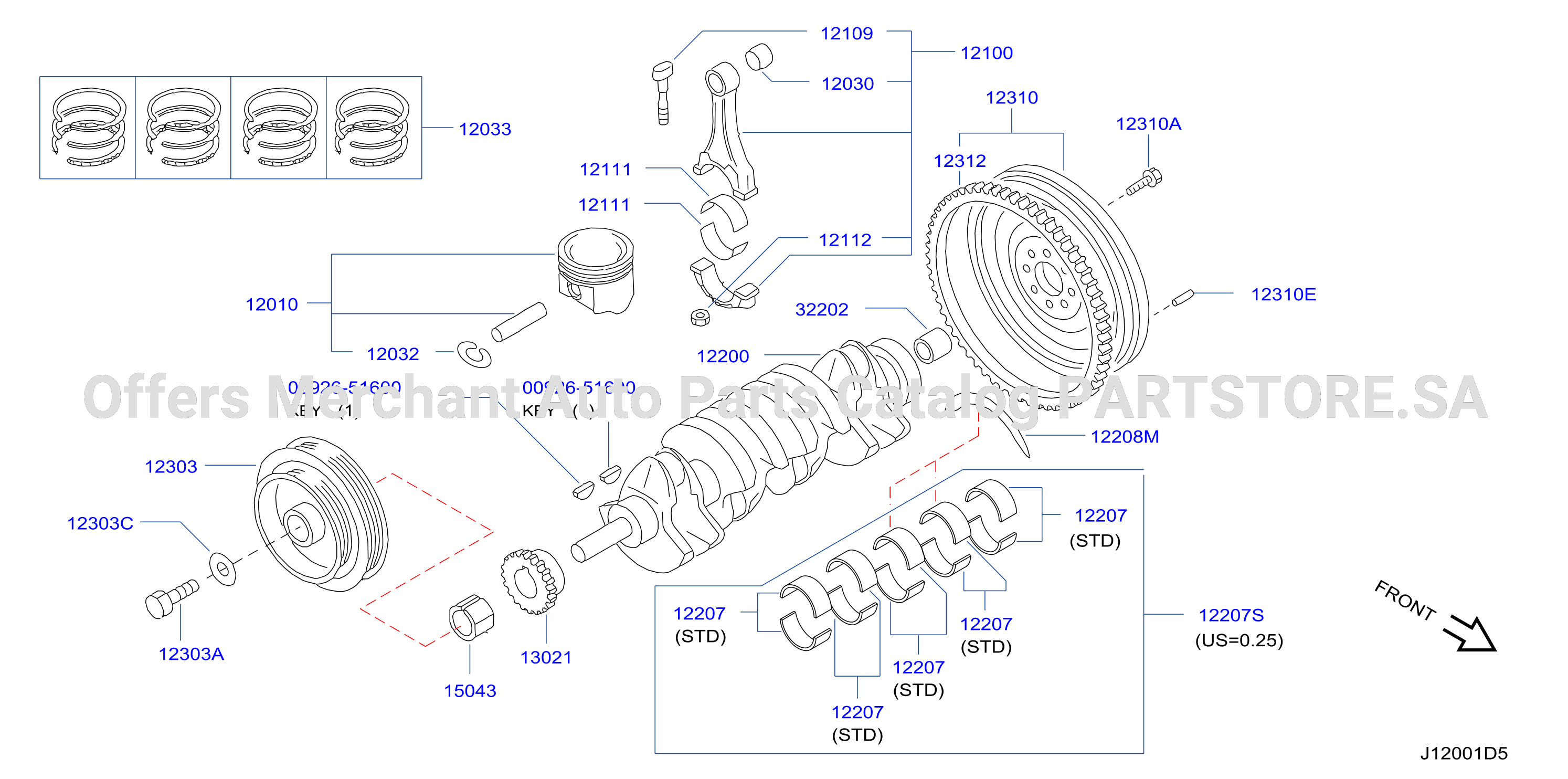 Piston Crankshaft Flywheel Illustration