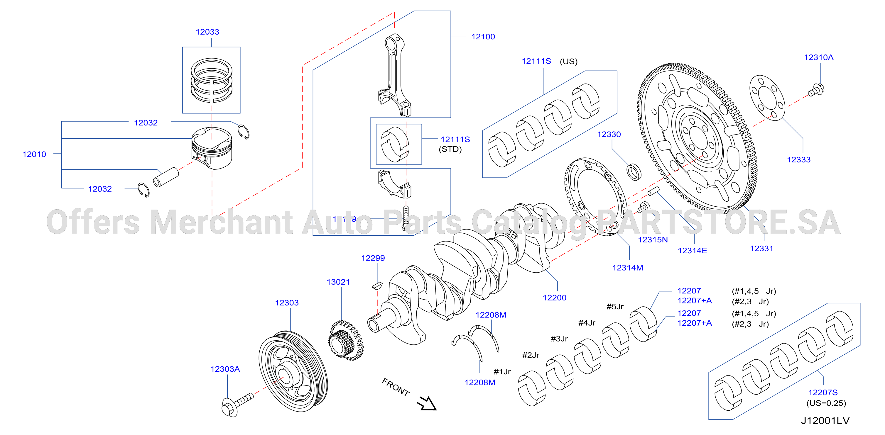Piston Crankshaft Flywheel Illustration