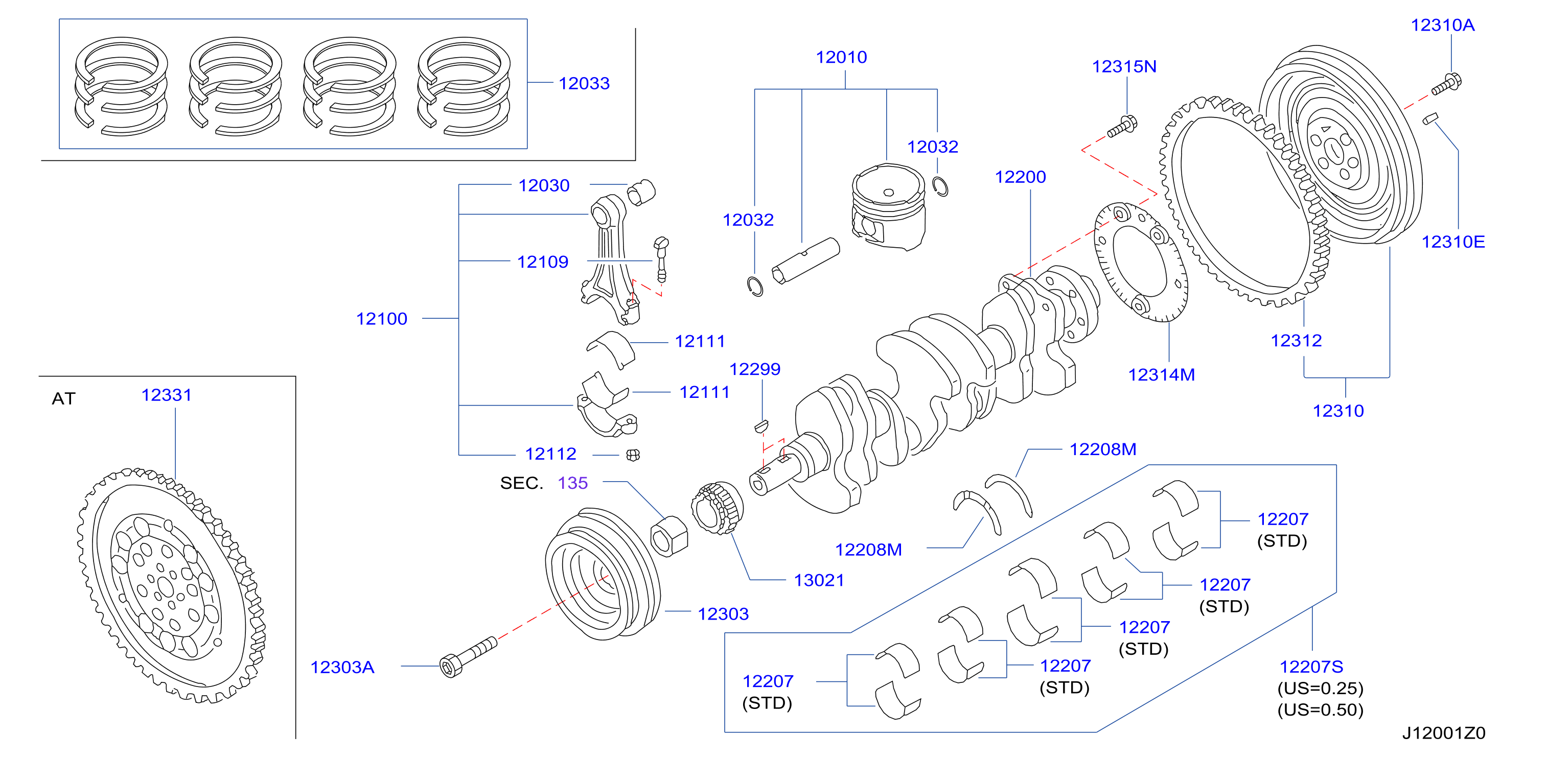 Piston Crankshaft Flywheel Illustration
