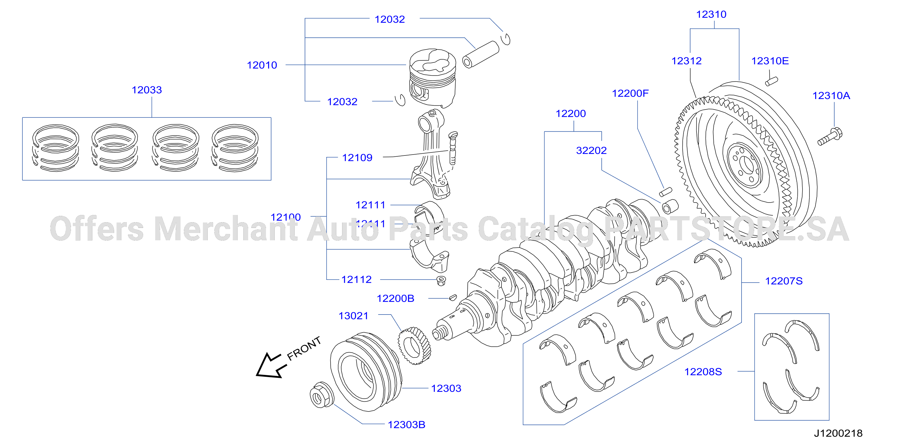 Piston Crankshaft Flywheel Illustration