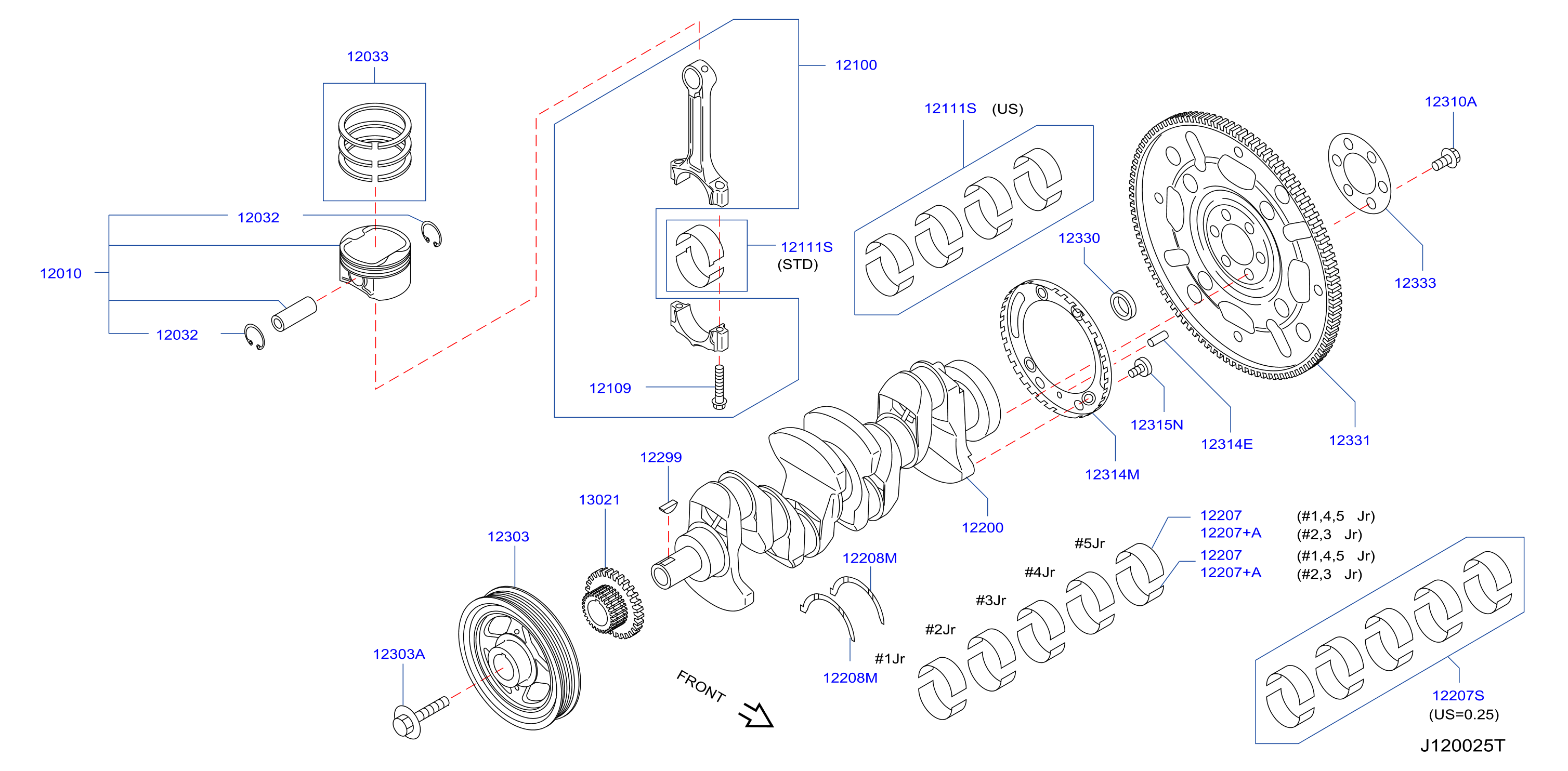 Piston Crankshaft Flywheel Illustration